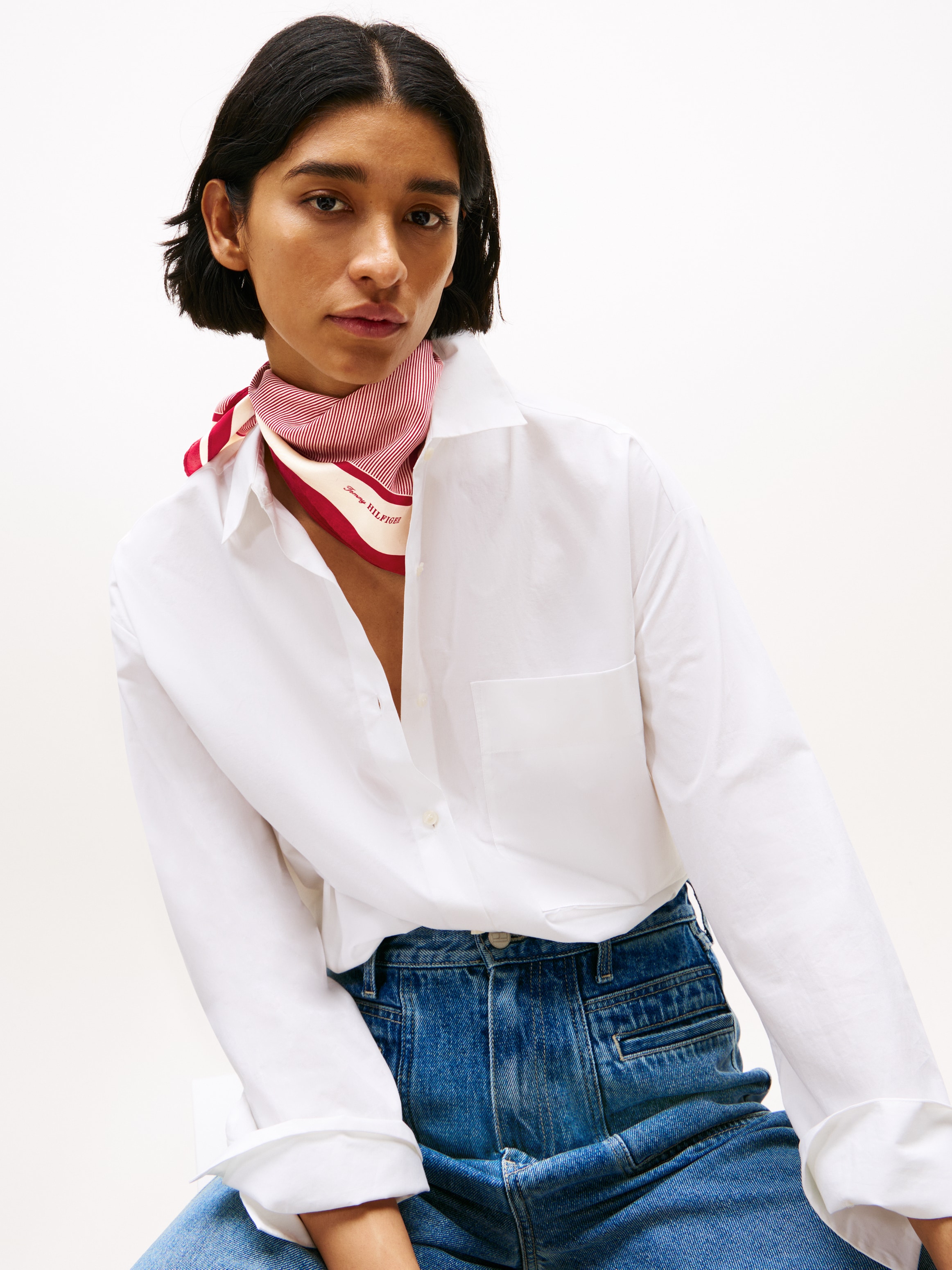 Tommy Hilfiger Modetuch »TH ELEVATED FLAG SILK SQUARE«