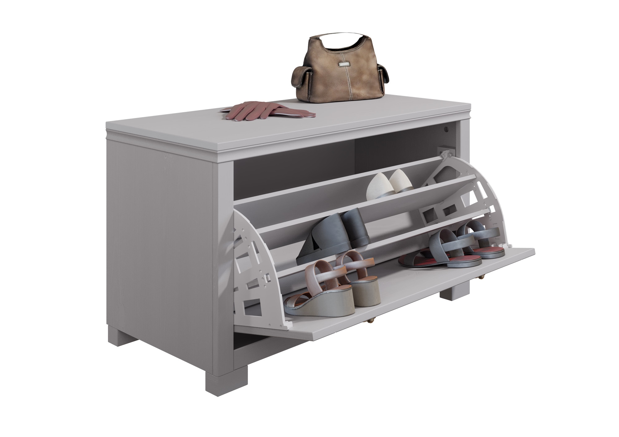 Home affaire Sitzbank »Gotland inkl. Schuhtrommel für ca. 6-9 Paar Schuhe«, aus massiver Kiefer, FSC®-zertifiziert, Breite 85 cm
