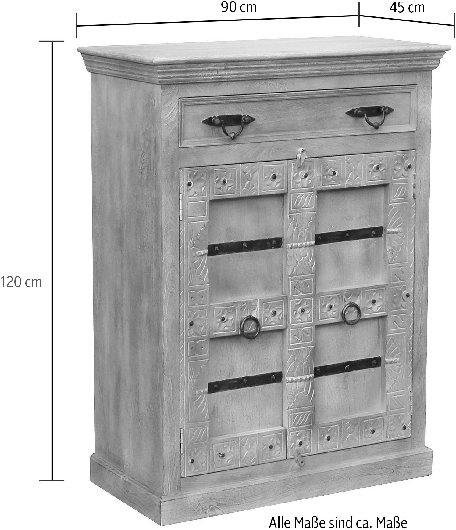 SIT Highboard »Daipur«, geschnitzte Verzierungen