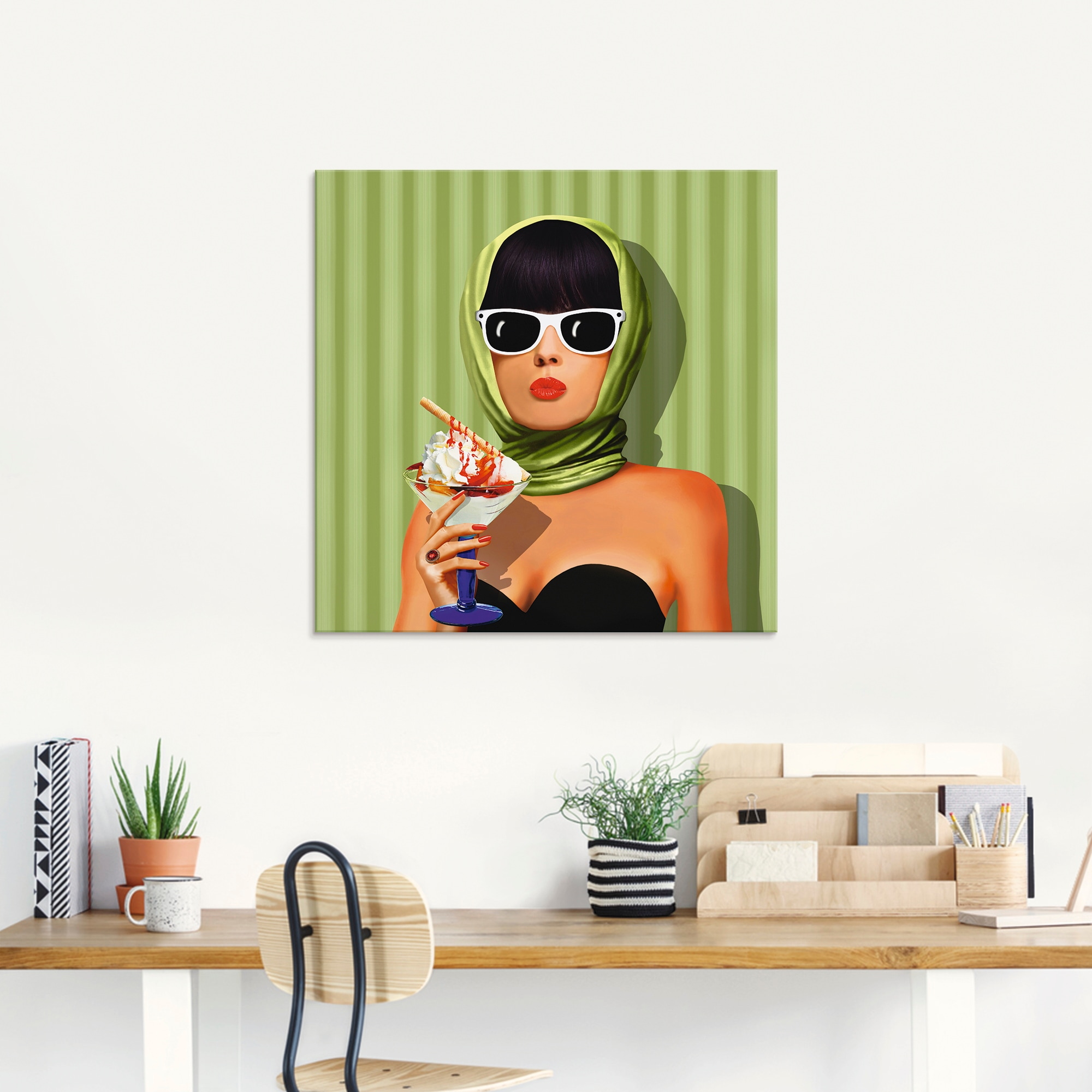 Artland Glasbild »Sommerliebe, Sommer, Sonne und Eiscreme«, Frau, (1 St.), in verschiedenen Größen