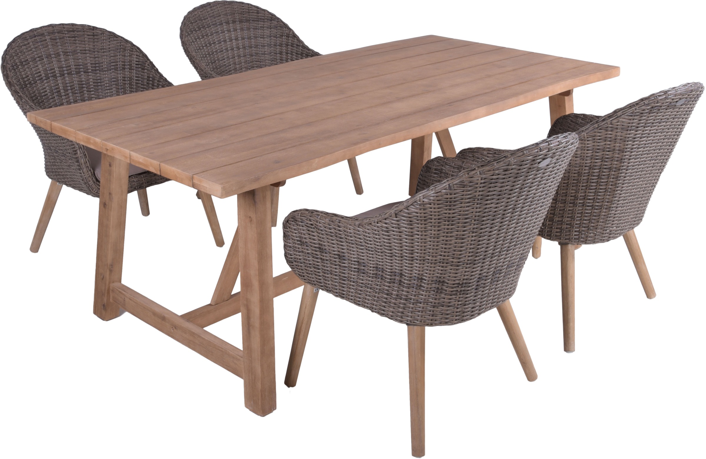 Garden Pleasure Garten-Essgruppe ", Tischgruppe "OAKLAND/PUEBLO Set 01"" Set, 4 Sessel, Tisch LxB: 200x100 cm, inkl Auflagen