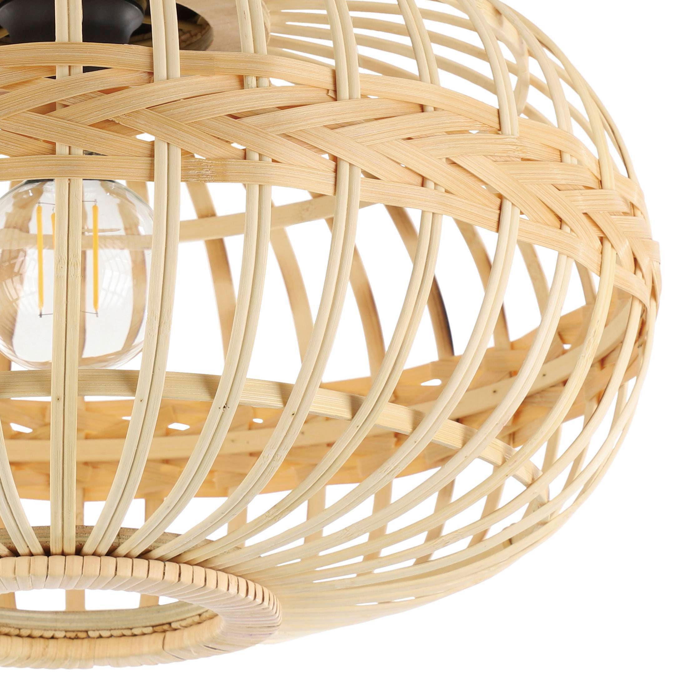 EGLO Deckenleuchte »AMSFIELD«, Leuchtmittel E27 | Leuchtmittel wechselbar-ohne Leuchtmittel, Deckenlampe Vintage, Natur, Boho, Hygge, geflochten, E27, Ø 45 cm