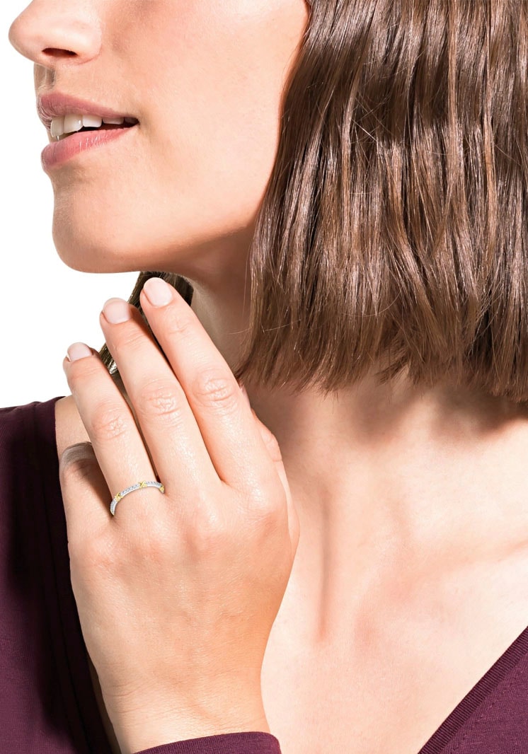 Amor Fingerring »Small Elegance«, mit Zirkonia (synth.)