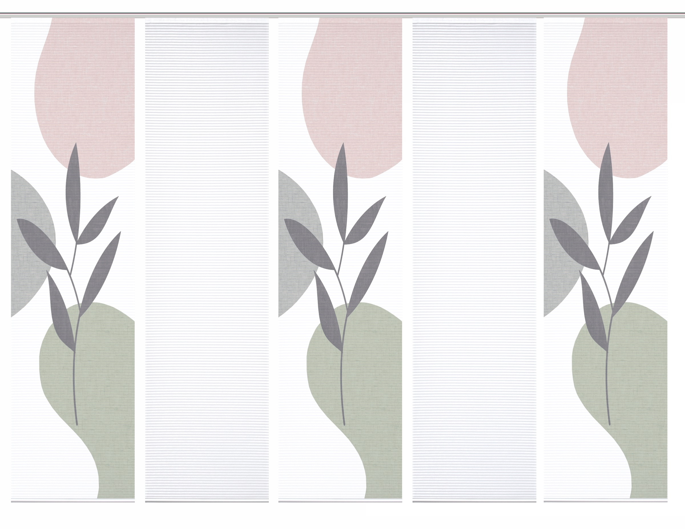 HOME in green Schiebegardine »FRONDA« Paneelwagen 5 Stk. tlg. SET DIGITALDRUCK,BAMBUSOPTIK RECYCELT