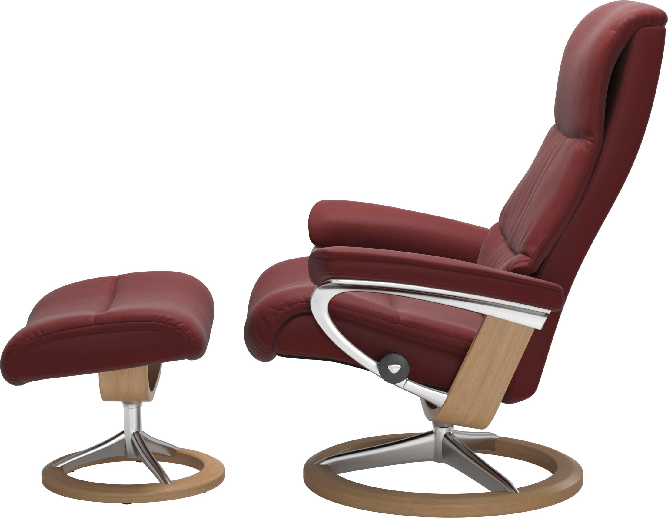 Stressless® Relaxsessel »View« Set, Relaxsessel mit Hocker,  mit Signature Base, Größe M,Gestell Eiche