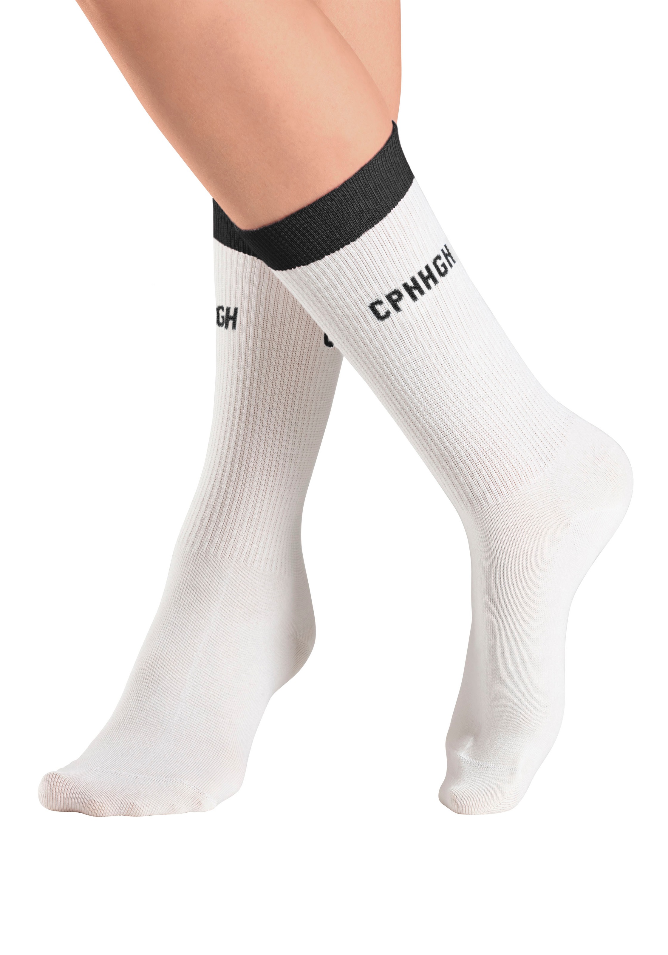 Copenhagen Studios Tennissocken, (Packung, 2 Paar), mit kontrastfarbenem Bund