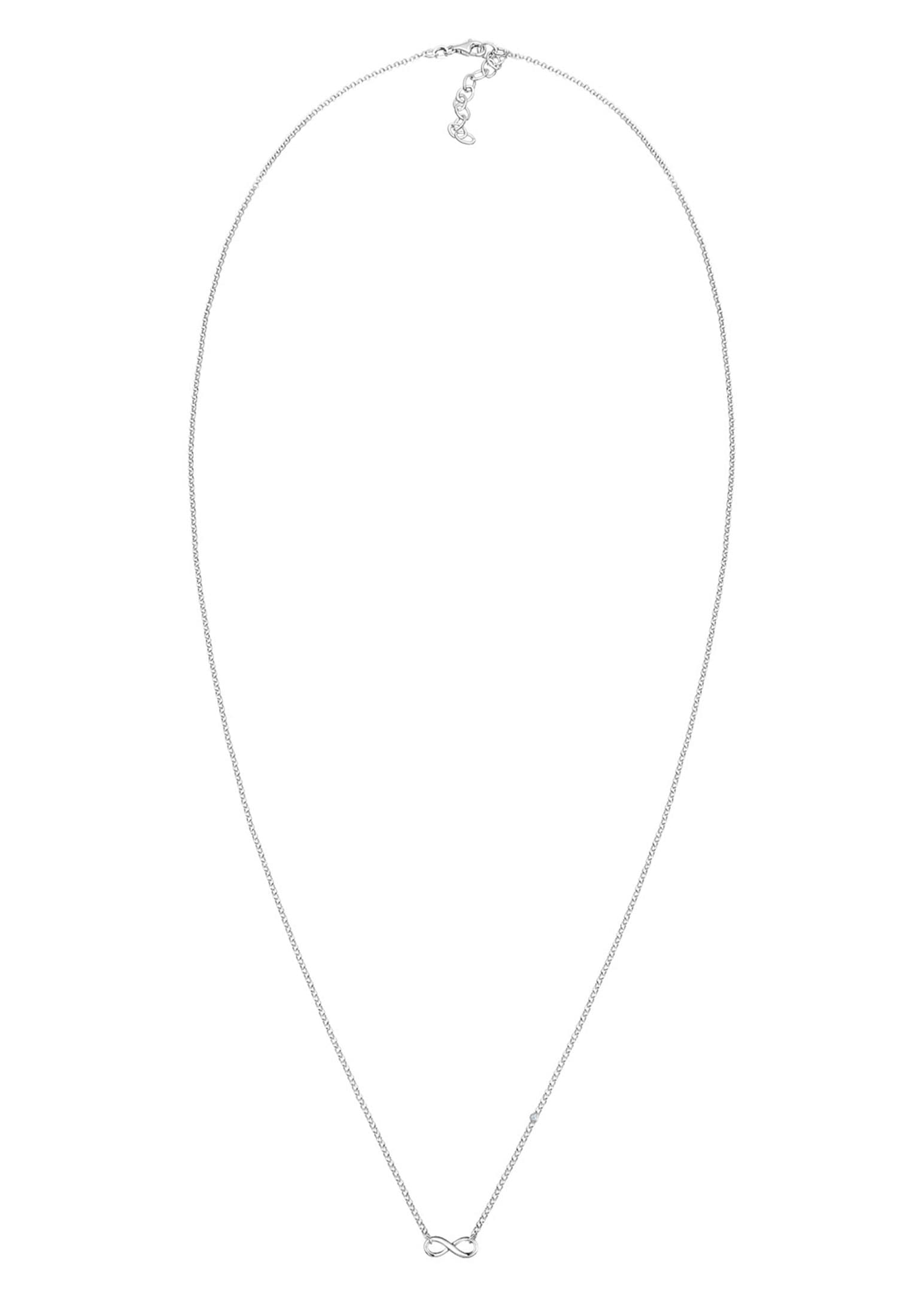 Elli DIAMONDS Silberkette »Halskette Infinity Diamant Weiß Brillantschliff (0.015 ct) 925 Sterling Silber«