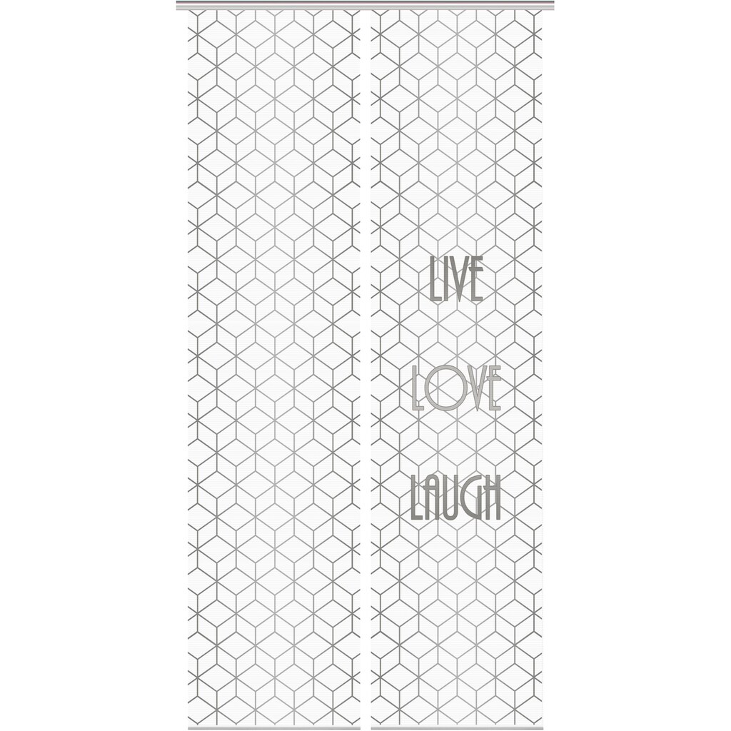 Vision S Schiebegardine »LIVE LOVE LAUGH 2er SET«, (2 St.)