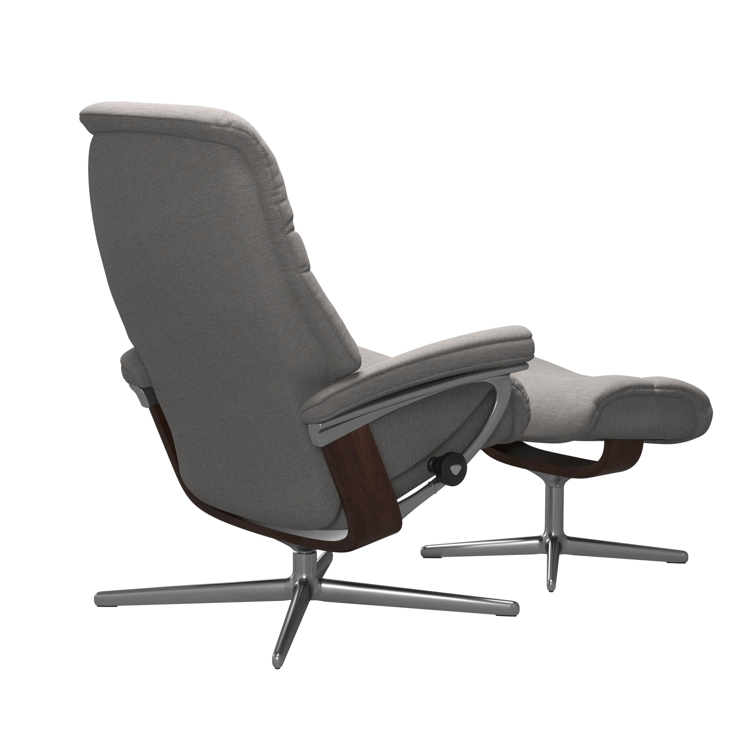 Stressless® Relaxsessel »Sunrise«, (Set, Relaxsessel mit Hocker), mit Hocker, mit Cross Base, Größe S, M & L, Holzakzent Braun