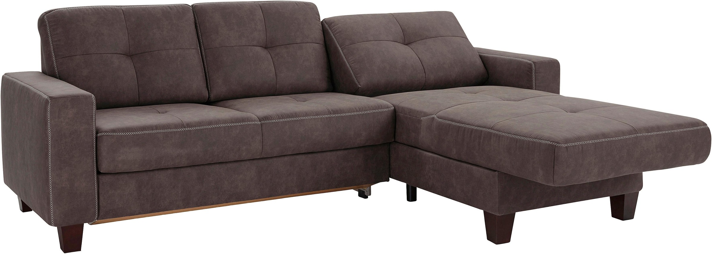 Places of Style Ecksofa »Varese L-Form«, wahlweise mit Bettfunktion und Vorziehfunktion