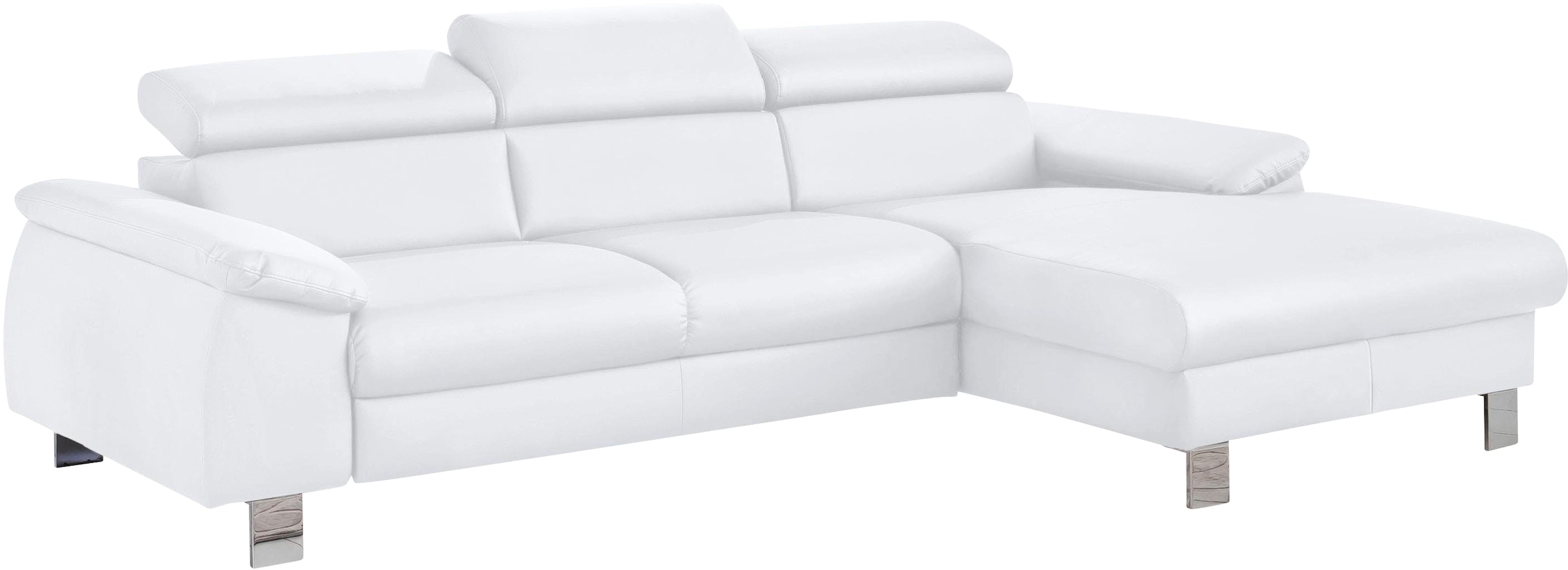 COTTA Ecksofa Komaris, Ecksofa, wahlweise mit RGB-LED-Beleuchtung und Bettfunktion/Bettkasten