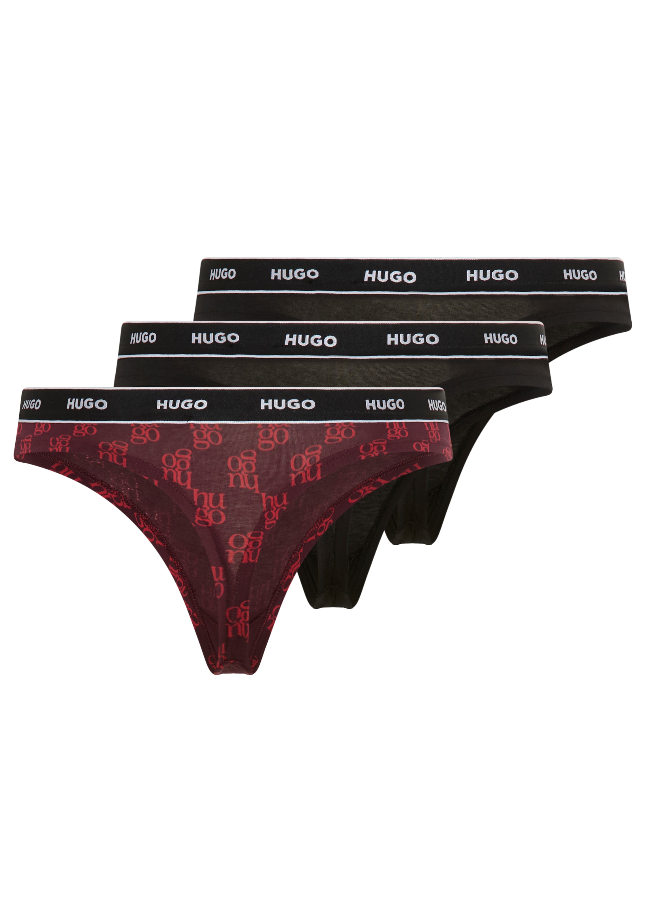 HUGO Underwear String »TRIPLET THONG DESIGN« 3 Stk. wiederholendes Logo am Bund