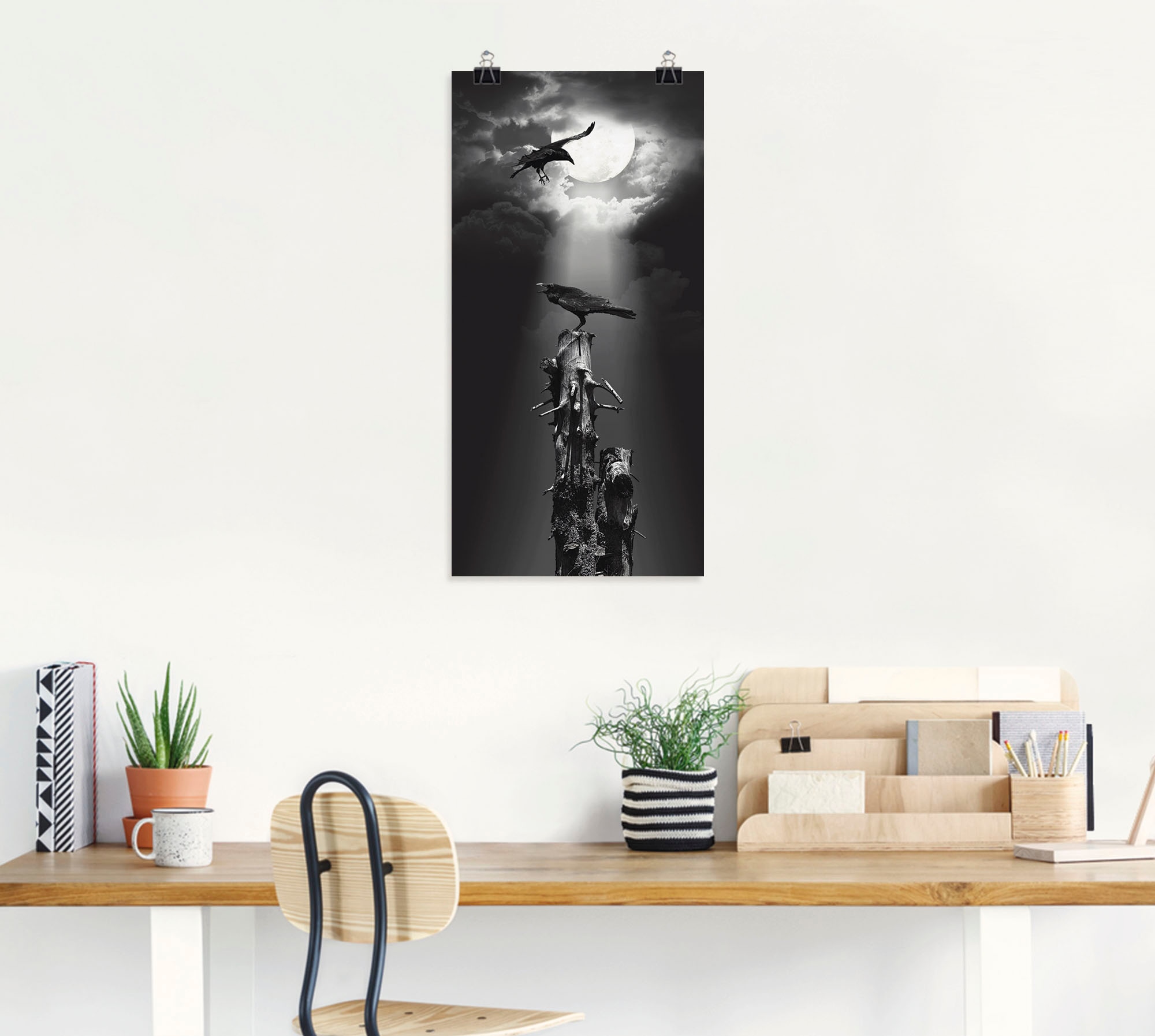 Artland Wandbild »Raben in der Nacht«, Vögel, (1 St.), als Leinwandbild, Poster, Wandaufkleber in verschied. Größen