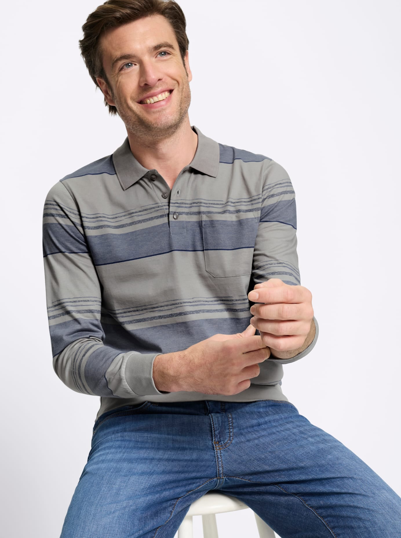 Marco Donati Poloshirt »Langarm-Shirt« 1