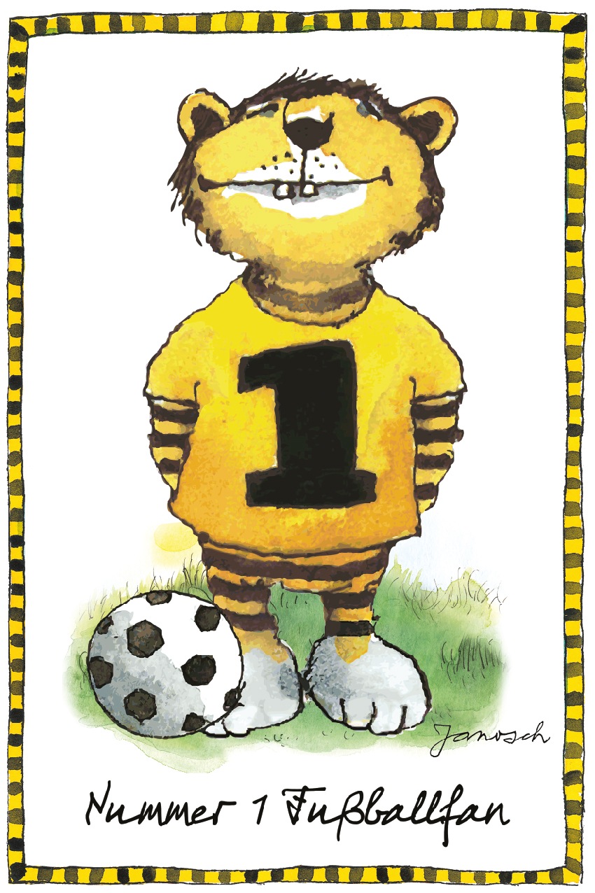 LuckyLinde Wanddekoobjekt »Der kleine Tiger - Fußballfan«, (1 St.), Exklusive JANOSCH Kindermotive, Stahlschild