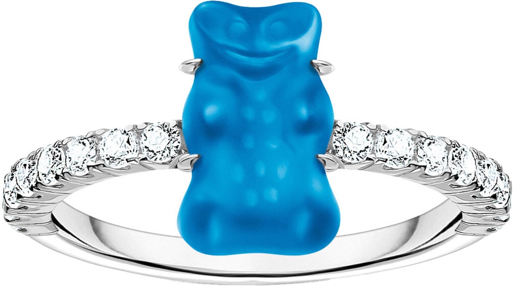 THOMAS SABO Fingerring »THOMAS SABO x HARIBO Schmuck: Ring mit Goldbär«, mit Kristallglas, Zirkonia (synth.)