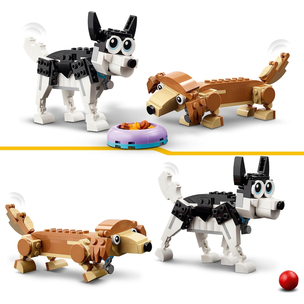 LEGO® Konstruktionsspielsteine »Niedliche Hunde (31137), LEGO® Creator 3in1«, (475 St.)