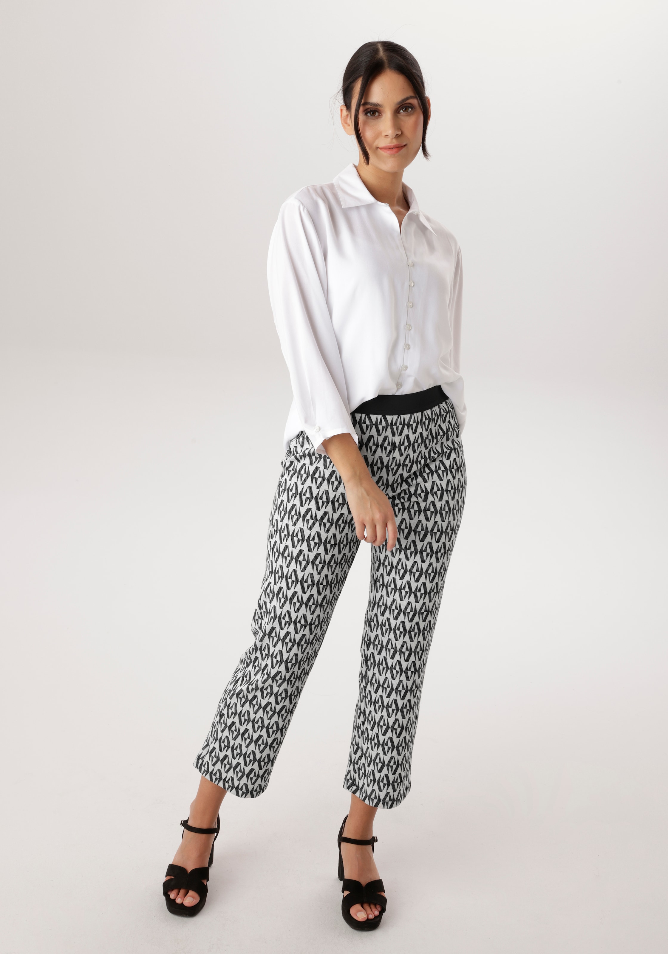 Aniston SELECTED Schlupfhose  mit modischer Jacquardmusterung - NEUE KOLLEKTION