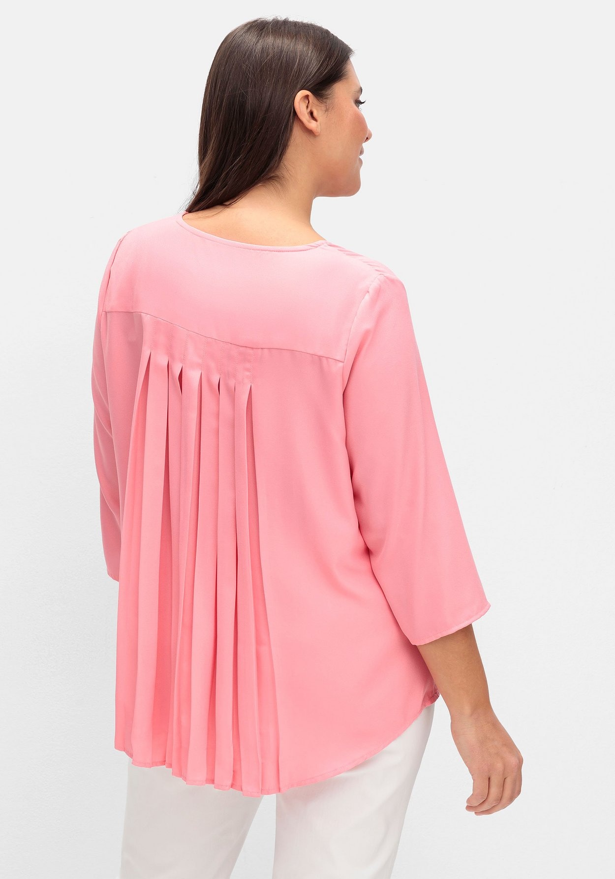 Sheego Tunika »Tunika mit 3/4-Arm und Plisseefalten hinten«