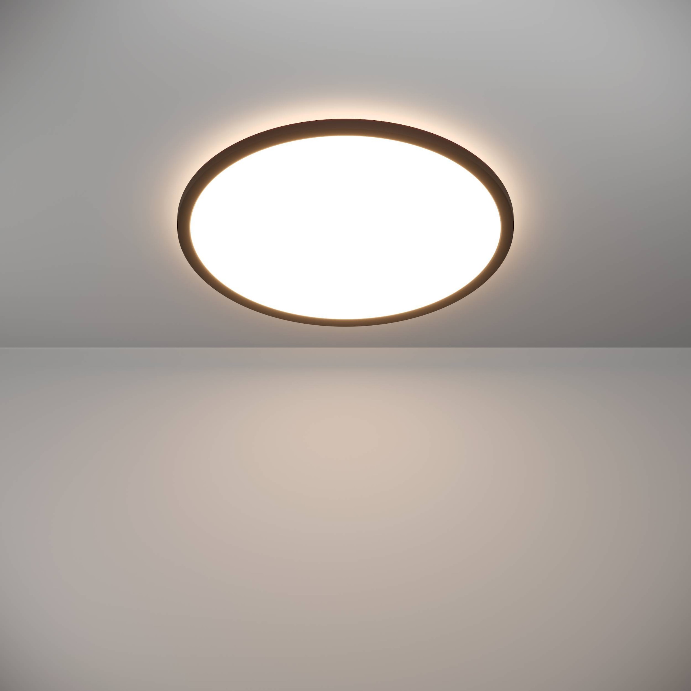 EGLO Deckenleuchte »Rovito Deckenlampe, Deckenbeleuchtung, Badlampe, Kunststoff, IP44« LED-Modul 1 Stk. Kaltweiß | Neutralweiß | Warmweiß Wand-/Deckenleuchte - H3,2 x Ø50 cm - schwarz - 16,8W inkl.