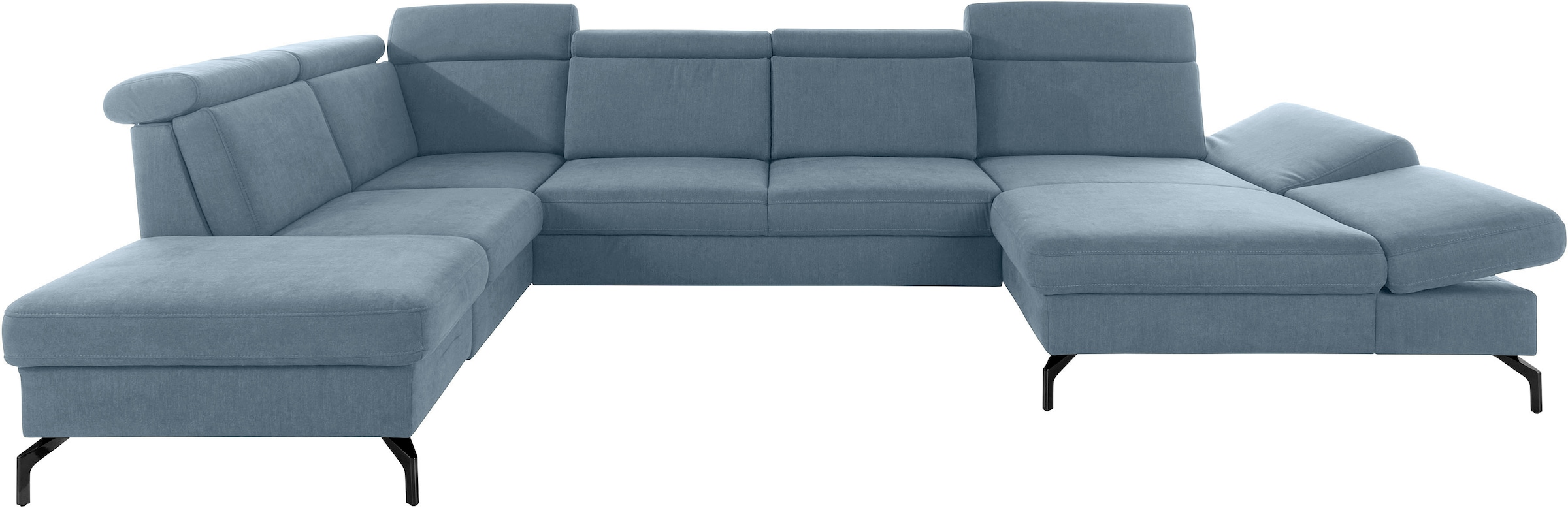 sit&more Wohnlandschaft »Brisbane U-Form«, Fußhöhe 15 cm, inklusive Sitztiefen-, Armteil- und Kopfteilverstellung
