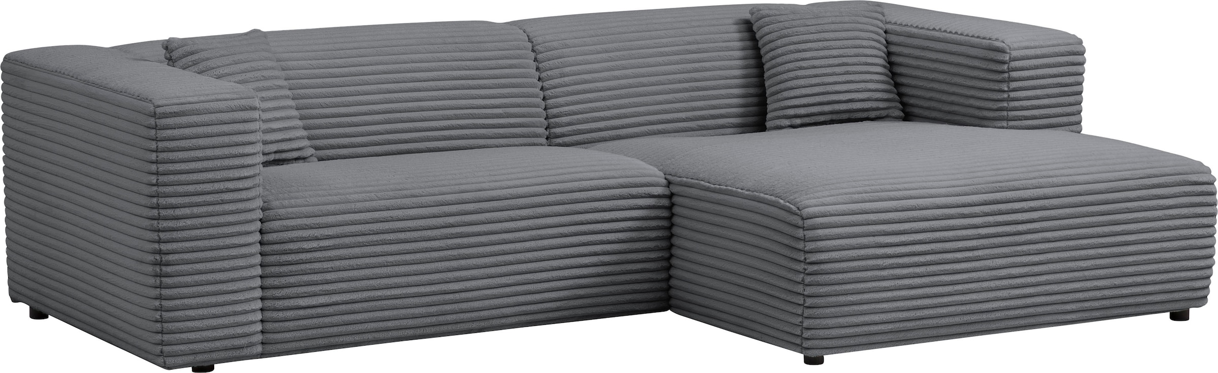 andas Ecksofa »BAKELS, L-Form in Cord oder Boucle-Stoff, moderne Couch«, wahlweise Recamiere rechts/links, bequemer Sitzkomfort