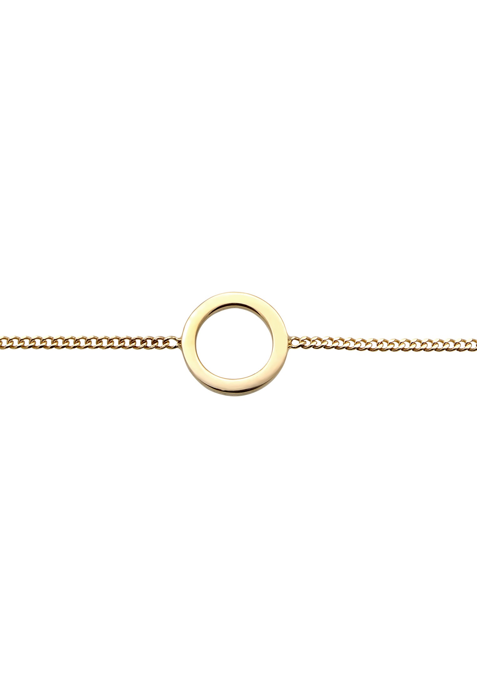 Elli Premium Kette mit Anhänger »Halskette Choker Kreis 375 Gelbgold«
