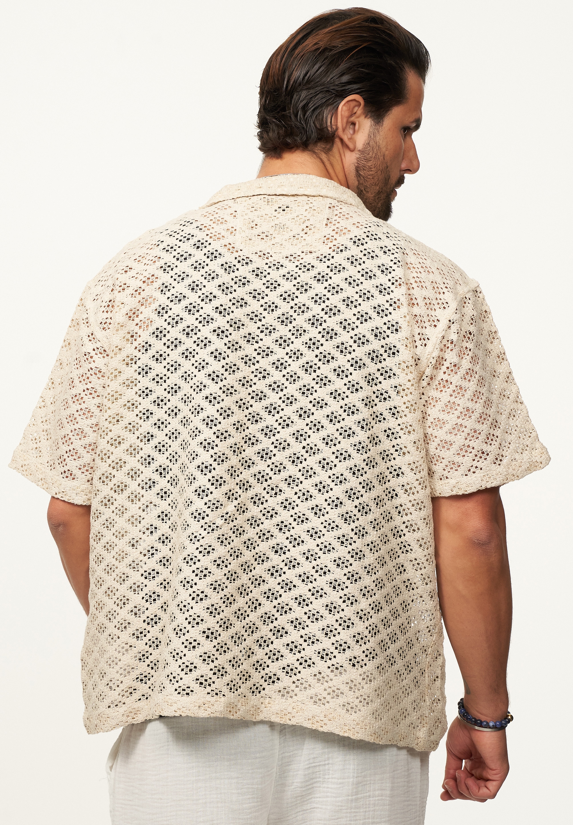 SOULSTAR Kurzarmhemd »Freizeithemd als Kurzam Strick Hemd im Retro-Look - Strick Polo-Hemd Overshirt im Regular-Fit für Herren« Herren Kurzarm Strick Polo-Hemd T-Shirt