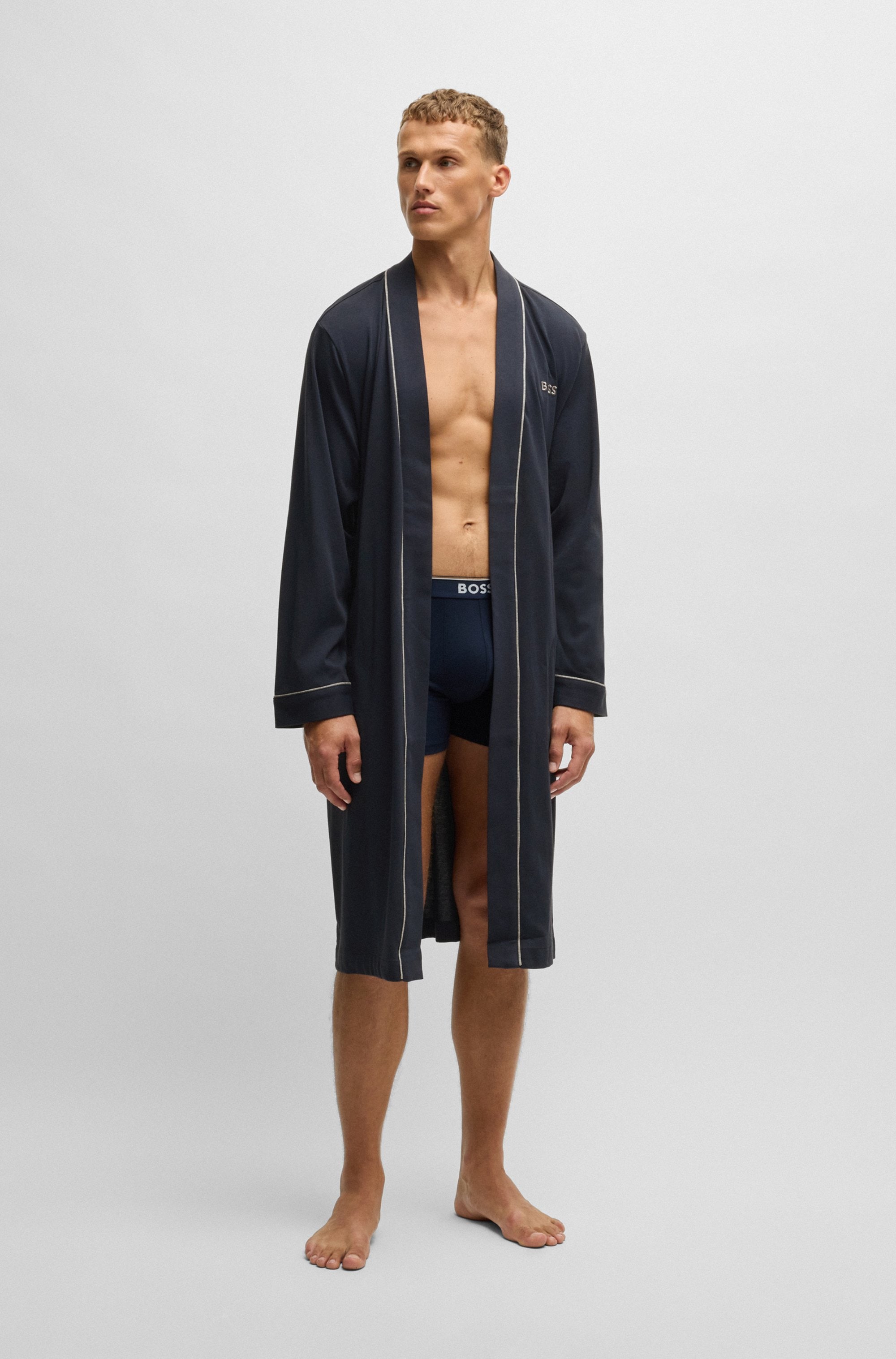 BOSS Morgenmantel »Kimono BM«, mit Logostickerei