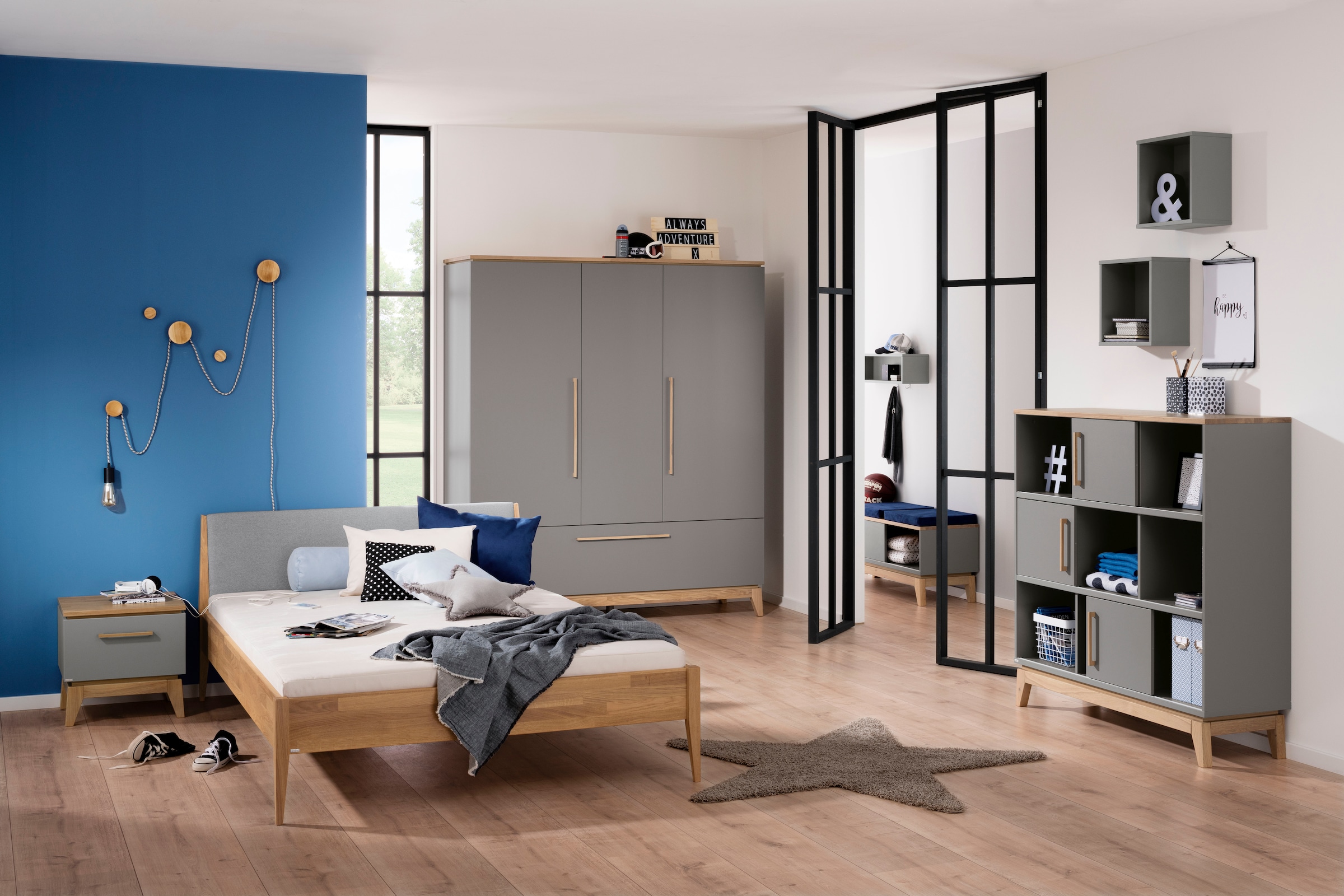 PAIDI Nachtkommode »STIENE in Beige oder Grau, Schublade mit Soft-Close« B/H/T ca. 48/47/40cm,  moderner und langlebiger Nachttisch mit Massivholz, geprüfte Qualität