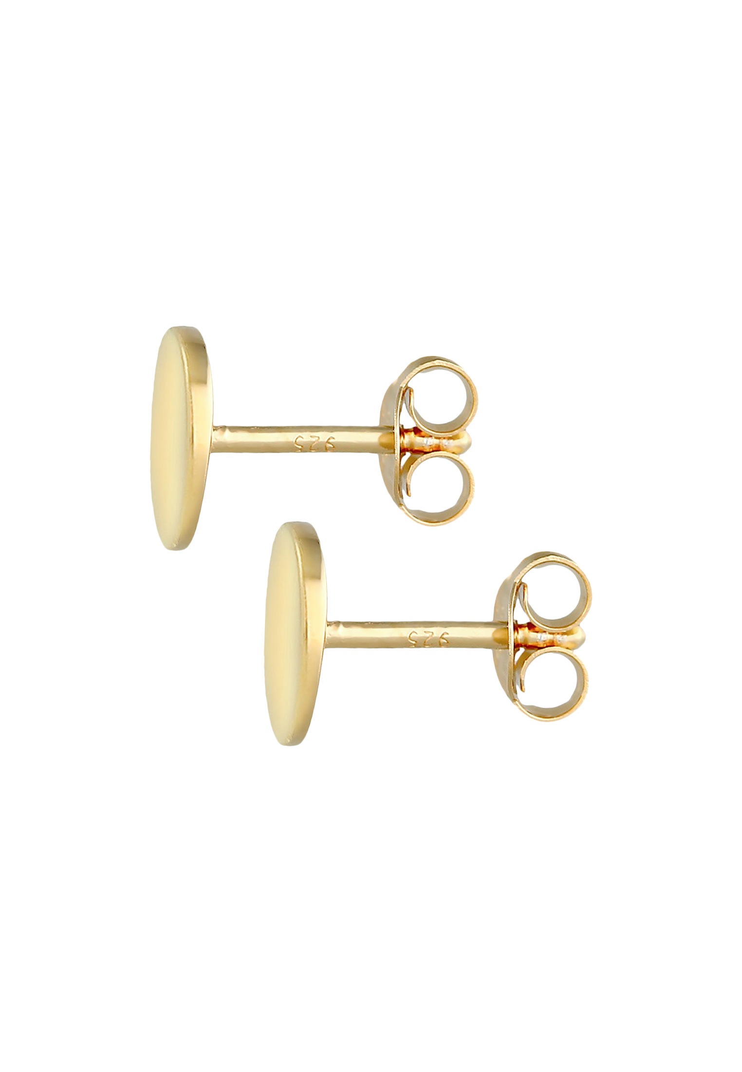 Elli Paar Ohrstecker »Ohrringe Ohrstecker Plättchen Rund Glanz Basic 925er Silber«