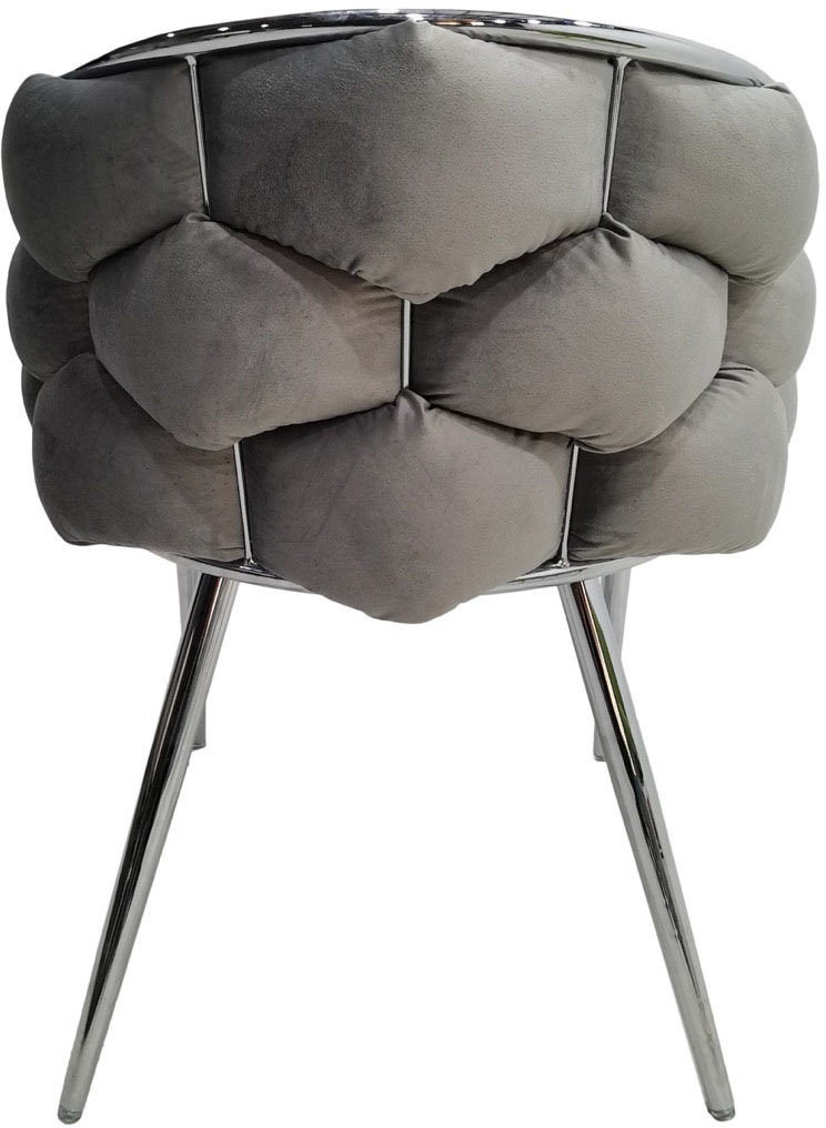 Kayoom Polsterstuhl »Stuhl Grace 125 2er-Set, Gestell aus Eisen, bequem gepolstert«, (Set), 2 St., Graziöses Design, absolutes Eye-Catcher, geflochtener Rücken