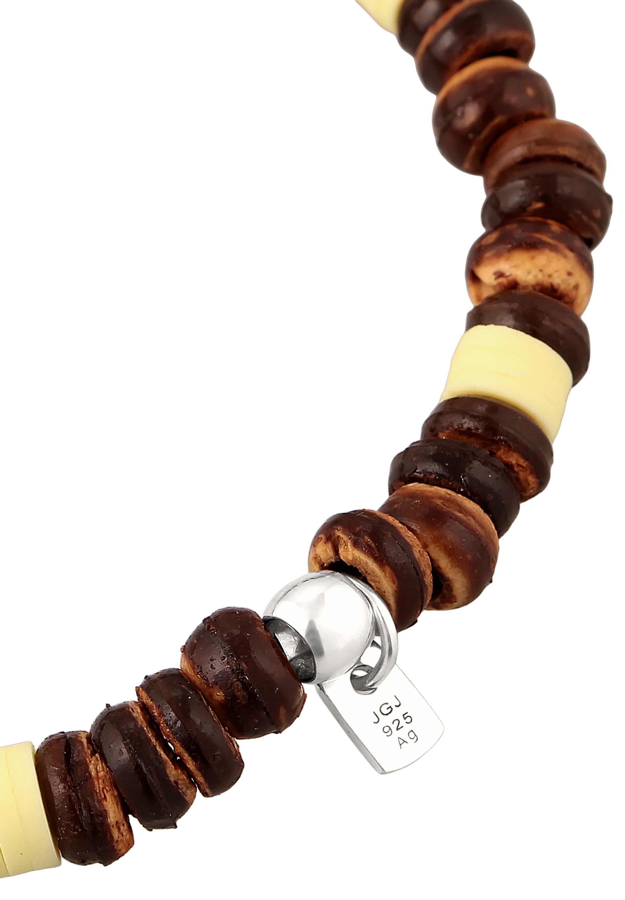 Kuzzoi Armkette »Armband Kokosnuss Perlen Braun 925 Sterling Silber«