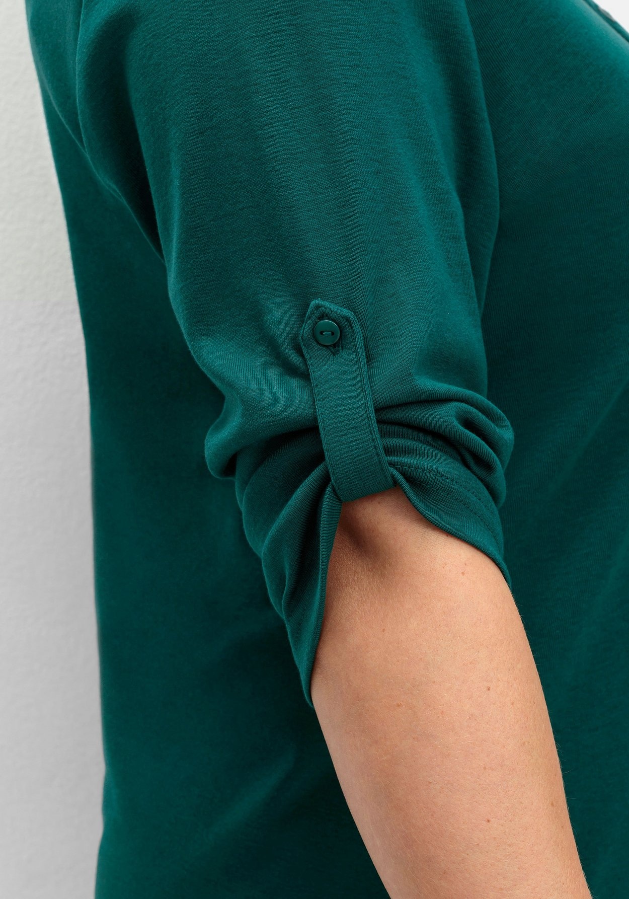 Sheego 3/4-Arm-Shirt »Henleyshirt aus reiner Baumwolle«
