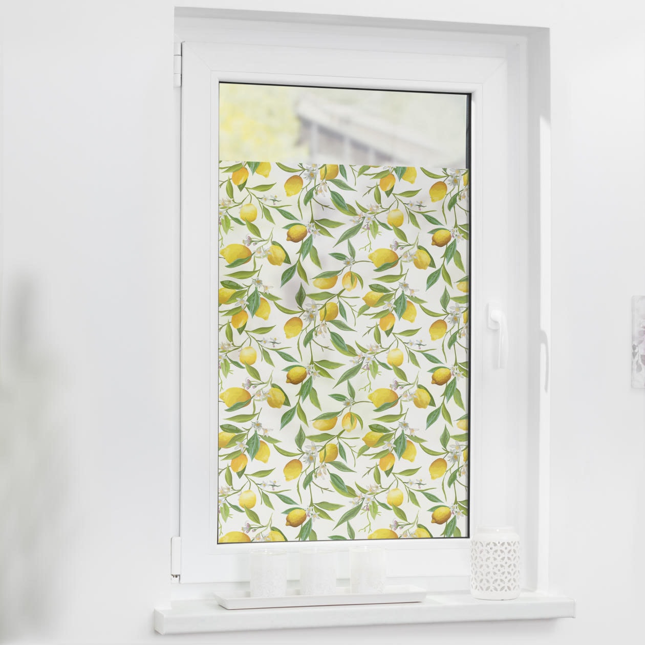 LICHTBLICK ORIGINAL Fensterfolie »Fensterfolie selbstklebend, Sichtschutz, Limone - Gelb Grün«, 1 St., blickdicht, glattstatisch haftend