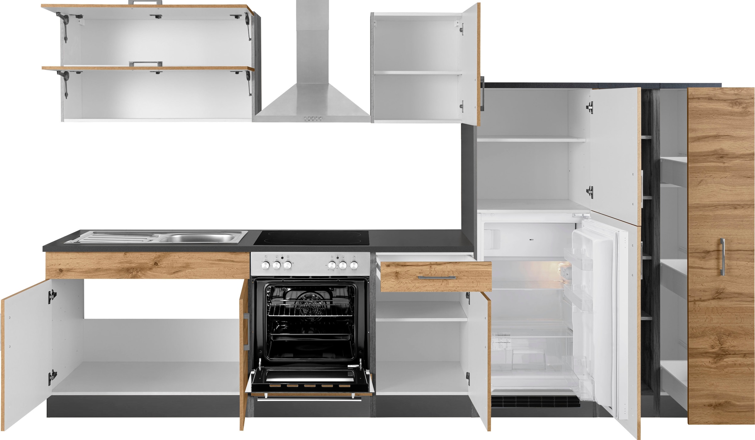 KOCHSTATION Küchenzeile »KS-Colmar« ohne E-Geräte, Breite 330 cm