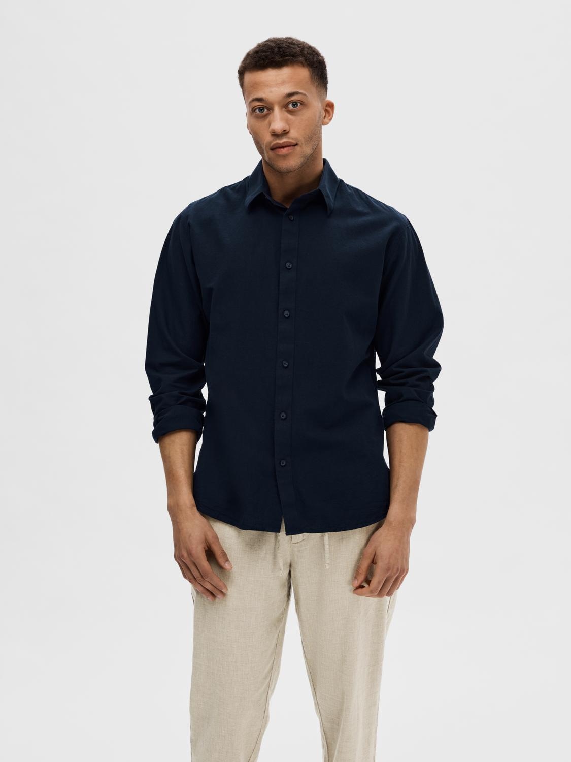 SELECTED HOMME Leinenhemd »NEW-LINEN SHIRT«, unifarben