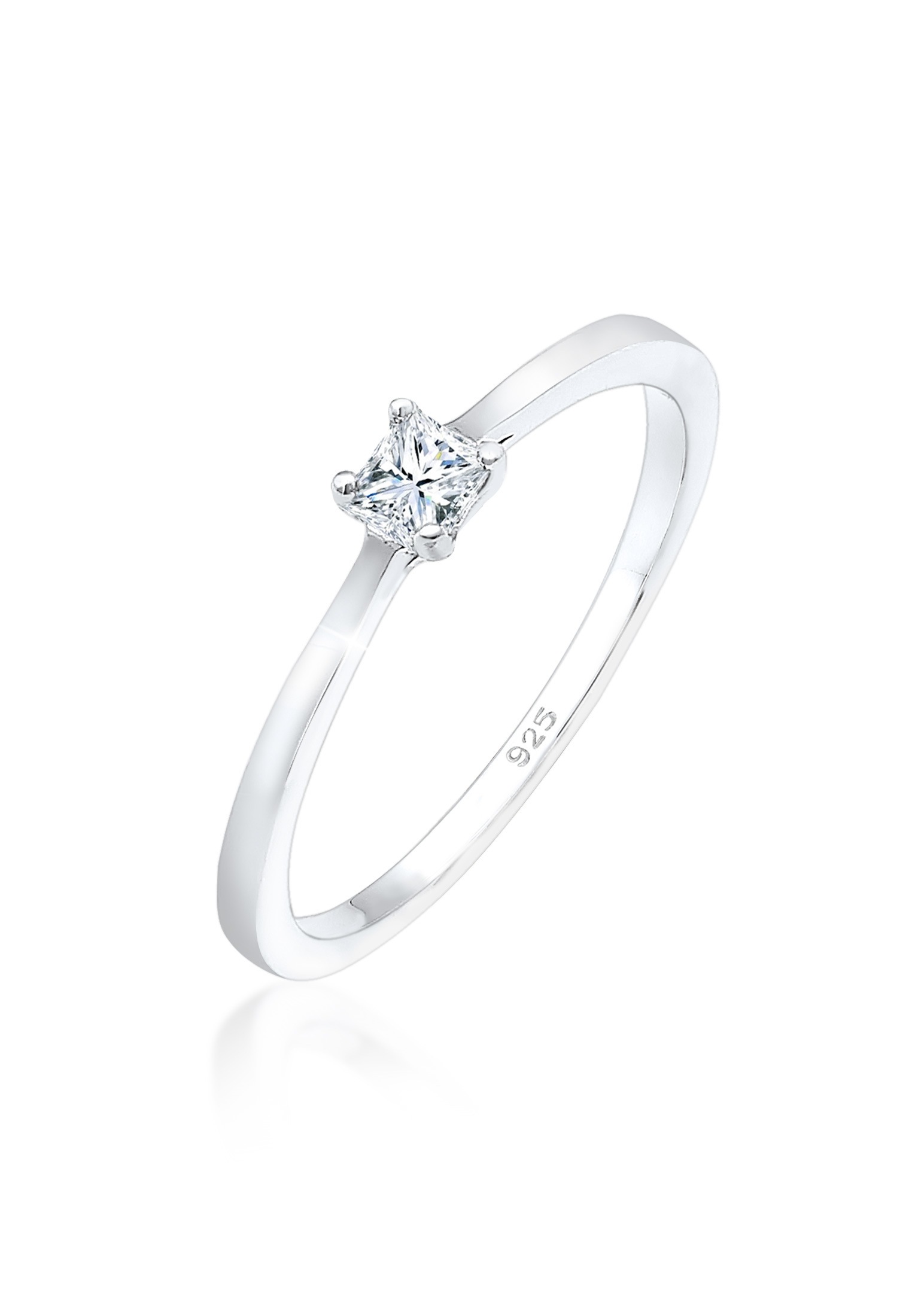 Trauring »Ring Diamant 0.1 ct. Solitär Verlobung 925 Silber«