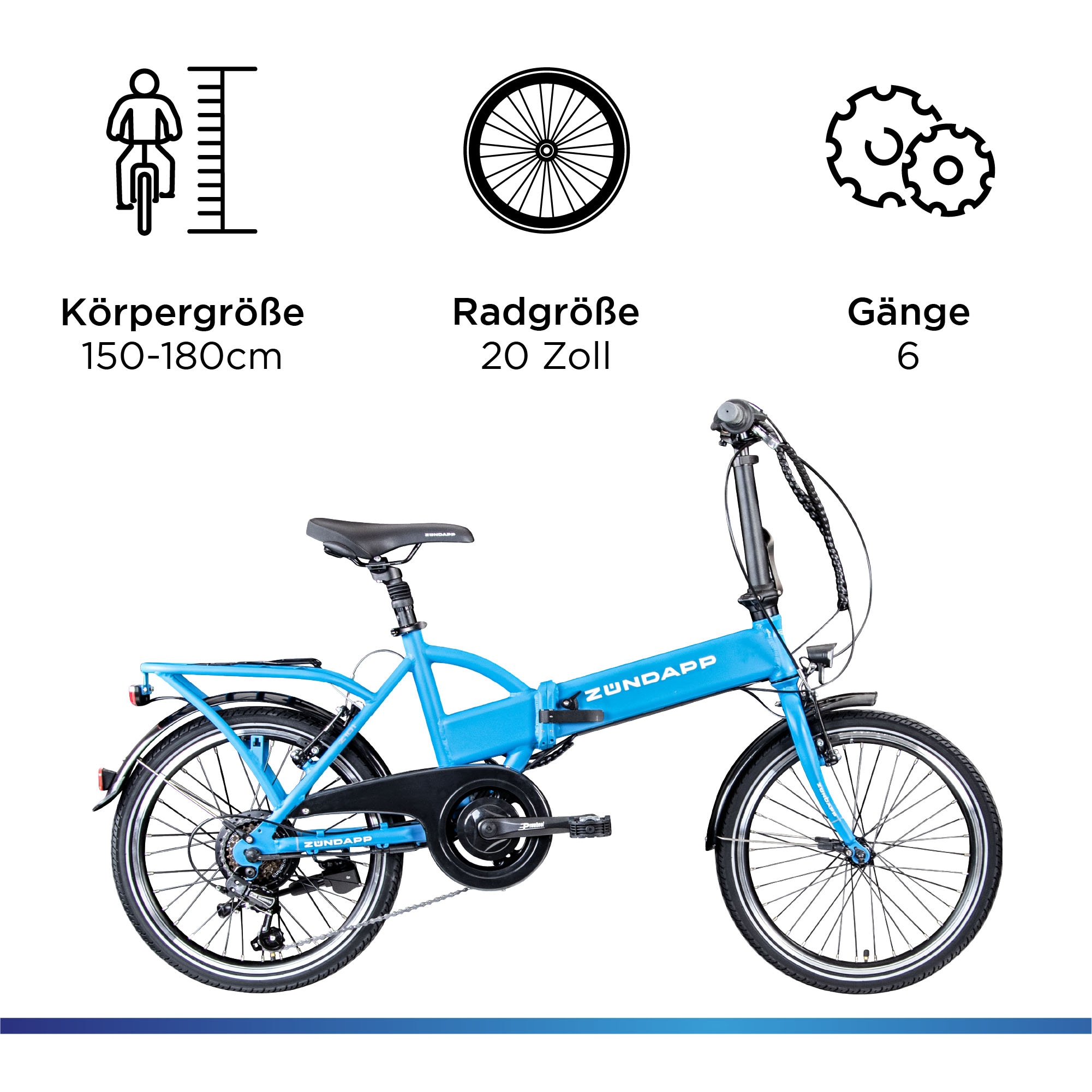 Zündapp E-Bike »Z101«, 6 Gang, Shimano, Tourney RD-TY300, Heckmotor 250 W, Pedelec, Elektrofahrrad für Damen u. Herren