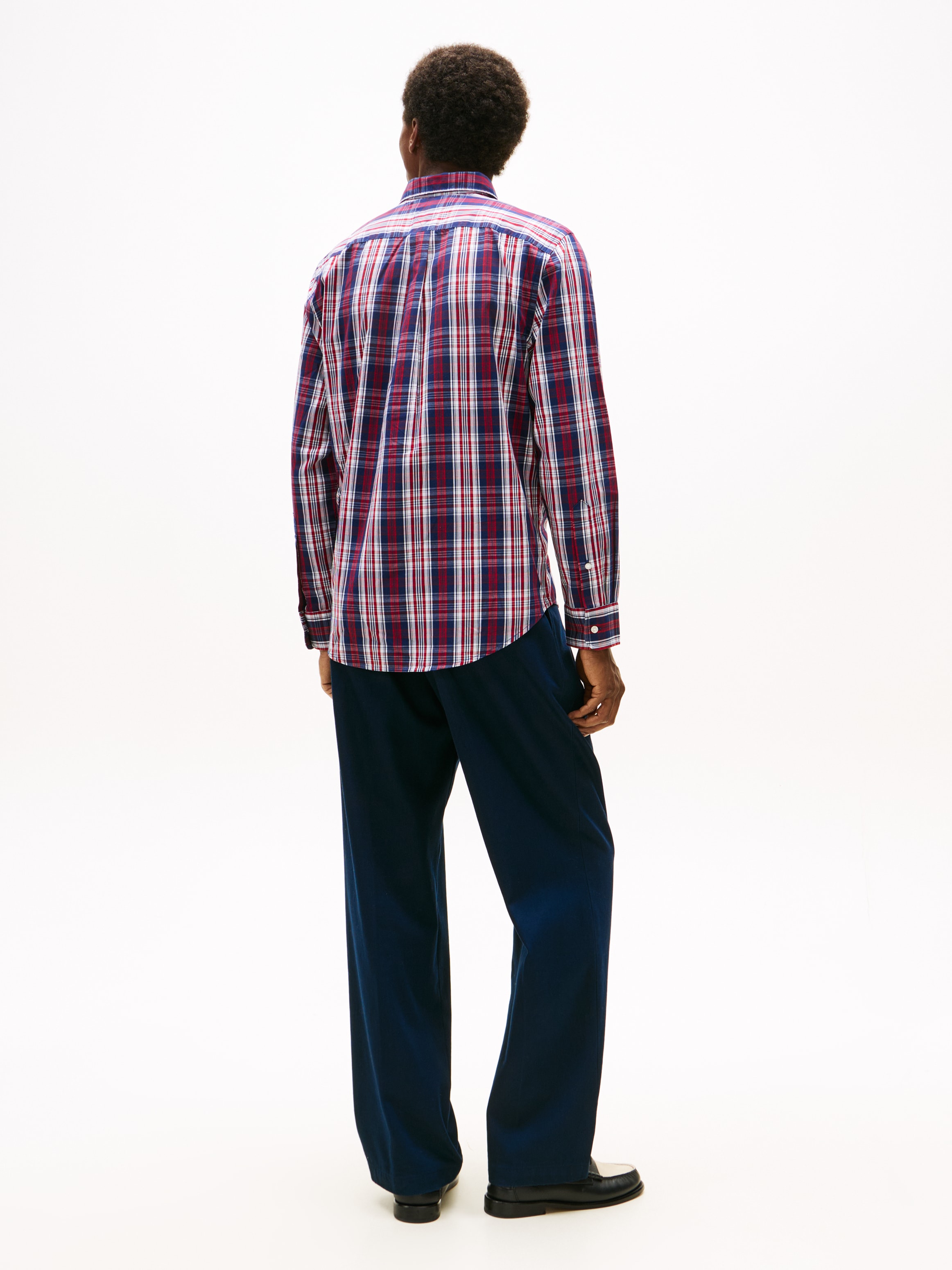 Tommy Hilfiger Langarmhemd »FLEX POPLIN MEDIUM CHECK« Button-down-Kragen, Regular fit