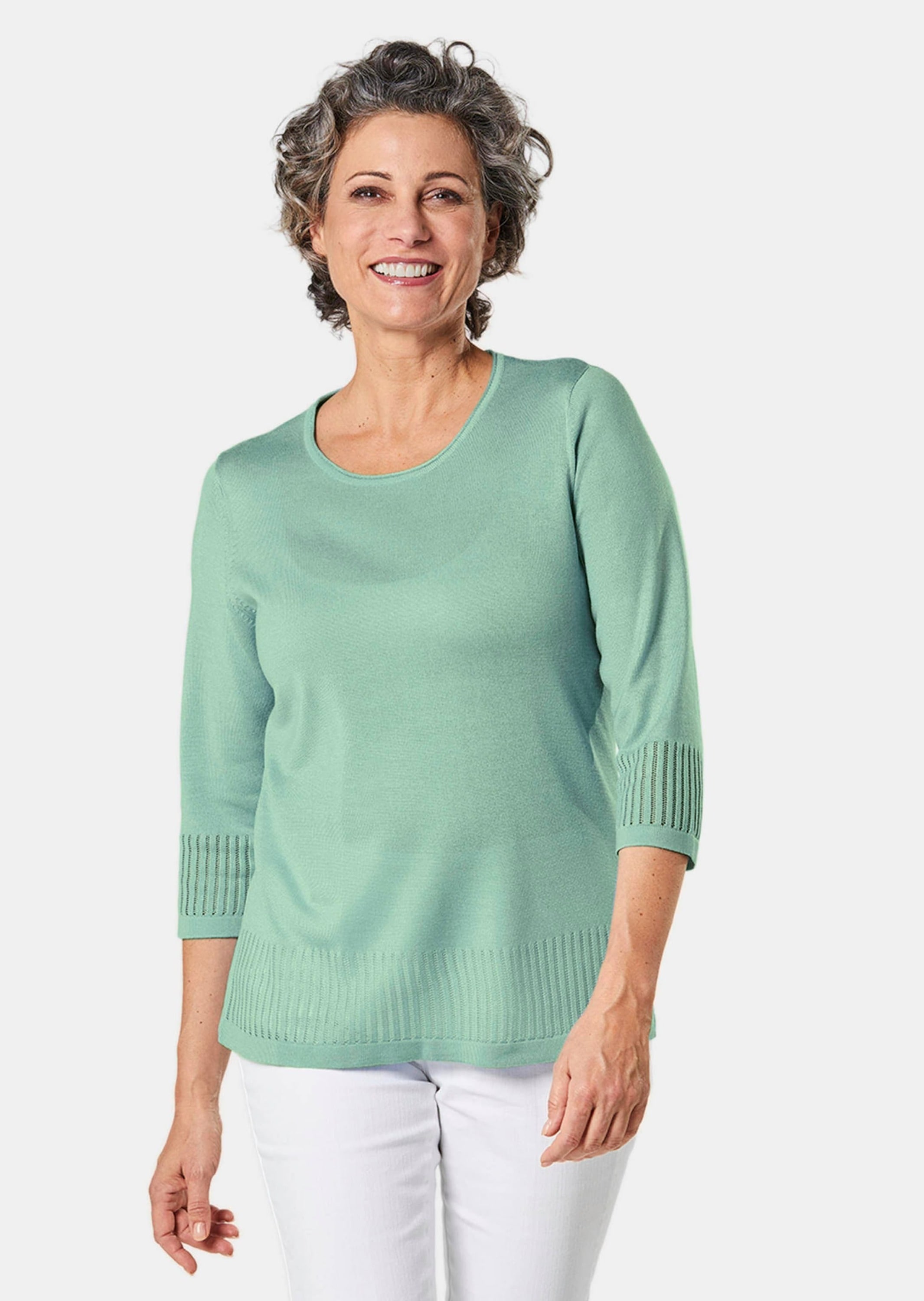 GOLDNER 3/4 Arm-Pullover »Pullover Gepflegter Ajour-Pullover mit femininen Durchbrüchen«