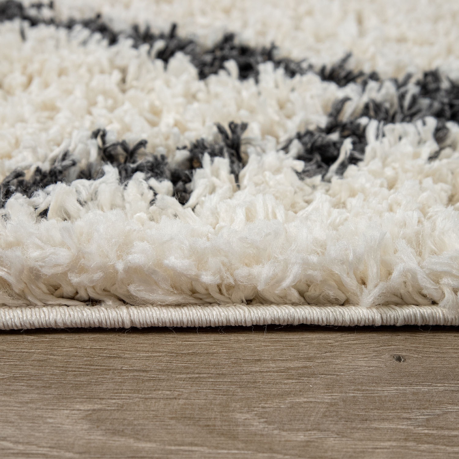 Paco Home Hochflor-Teppich »Kalmar 445«, rund, 40 mm Höhe, Scandi Design, Rauten Muster, weich & kuschelig
