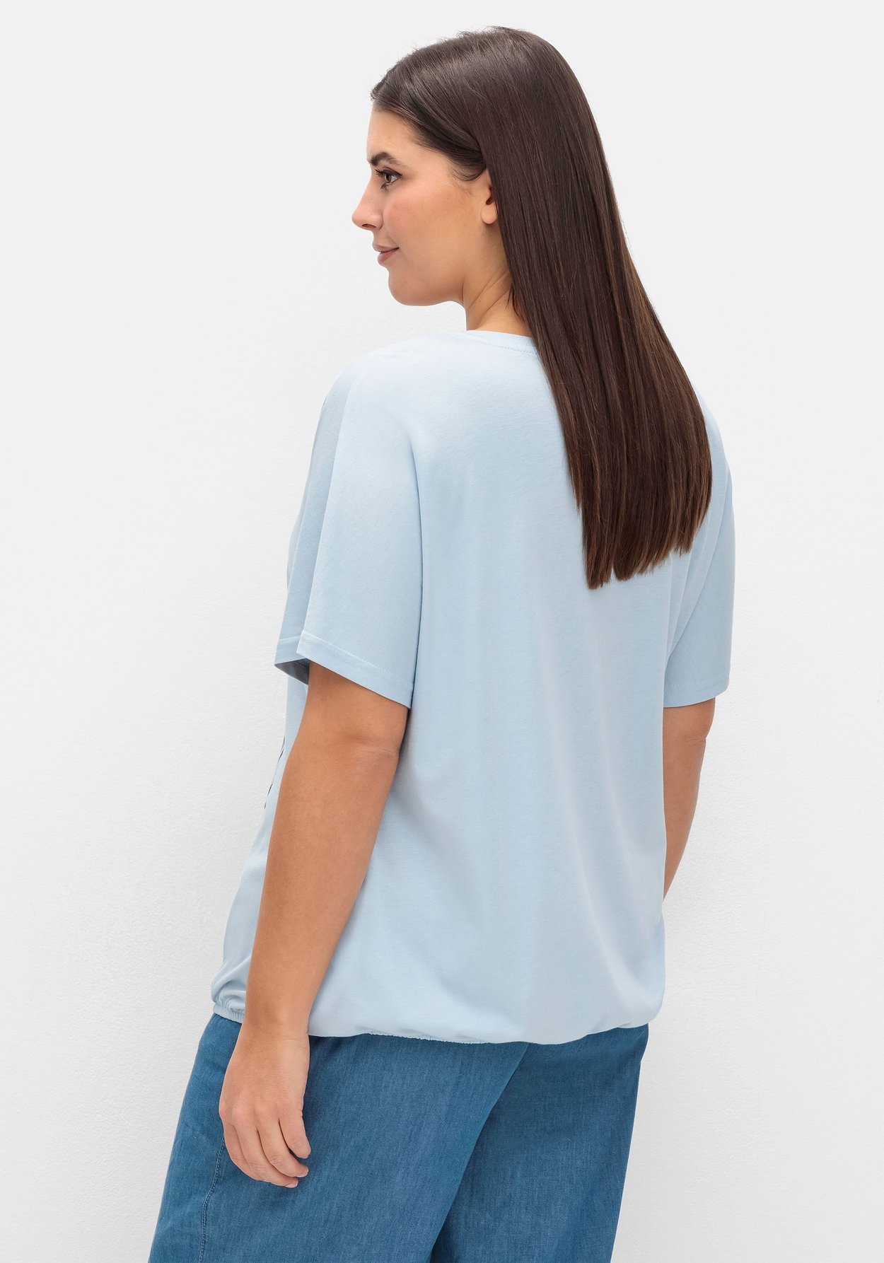 Sheego Rundhalsshirt »Shirt mit Blumen-Frontprint«
