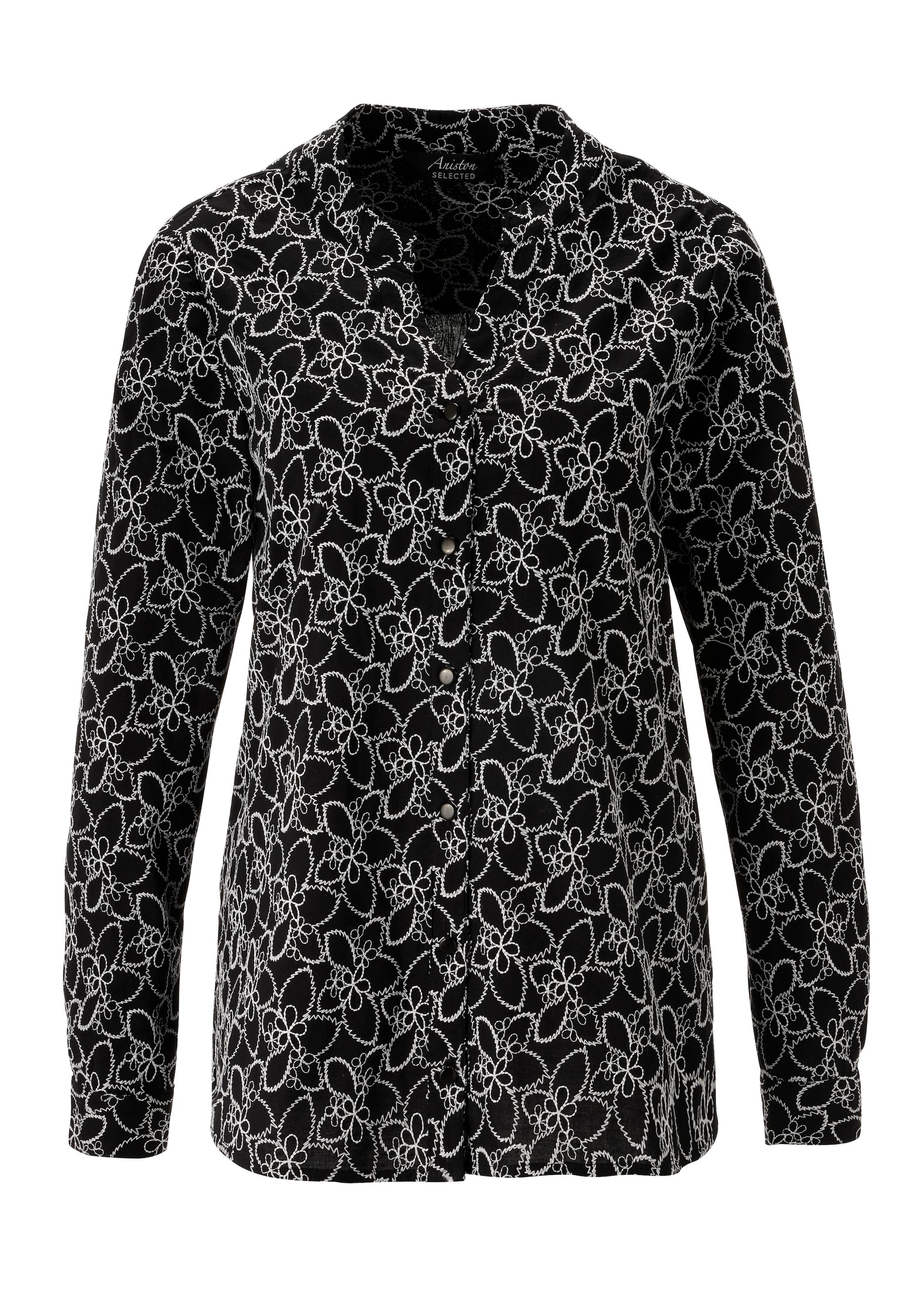 Aniston SELECTED Langarmbluse mit trendiger und aufwendiger Stickerei allover