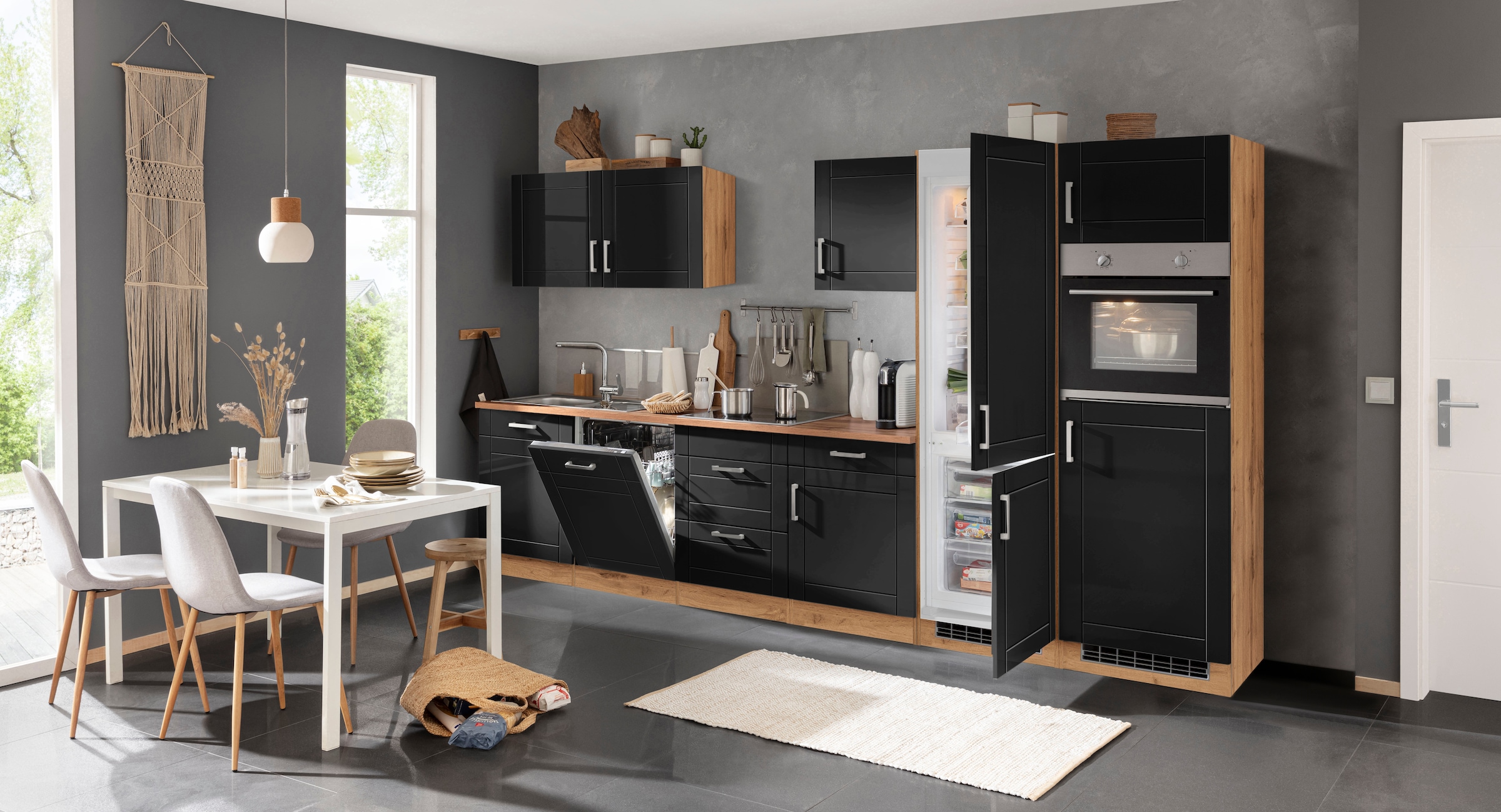 KOCHSTATION Küchenzeile »KS-Tinnum« ohne E-Geräte, Breite 360 cm