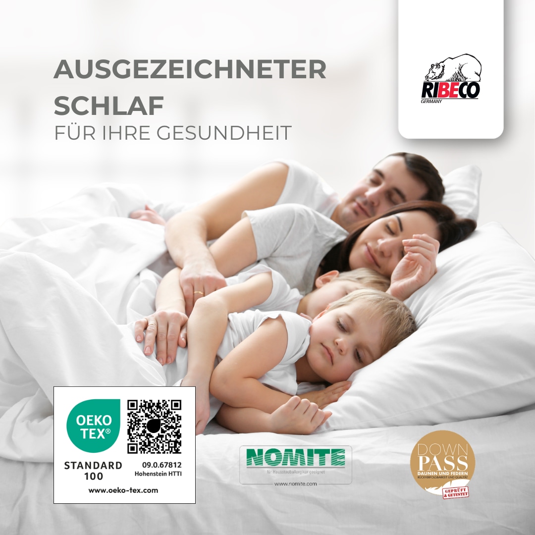 RIBECO Federbettdecke »Laram, Bettdecken für Sommer oder Winter, Made in Germany«, normal, Füllung 90% Federn, 10% Daunen, Bezug Baumwolle, (1 St.), Super Preis-Leistung, Bettdecke 135x200 cm oder 155x220 cm, Decke
