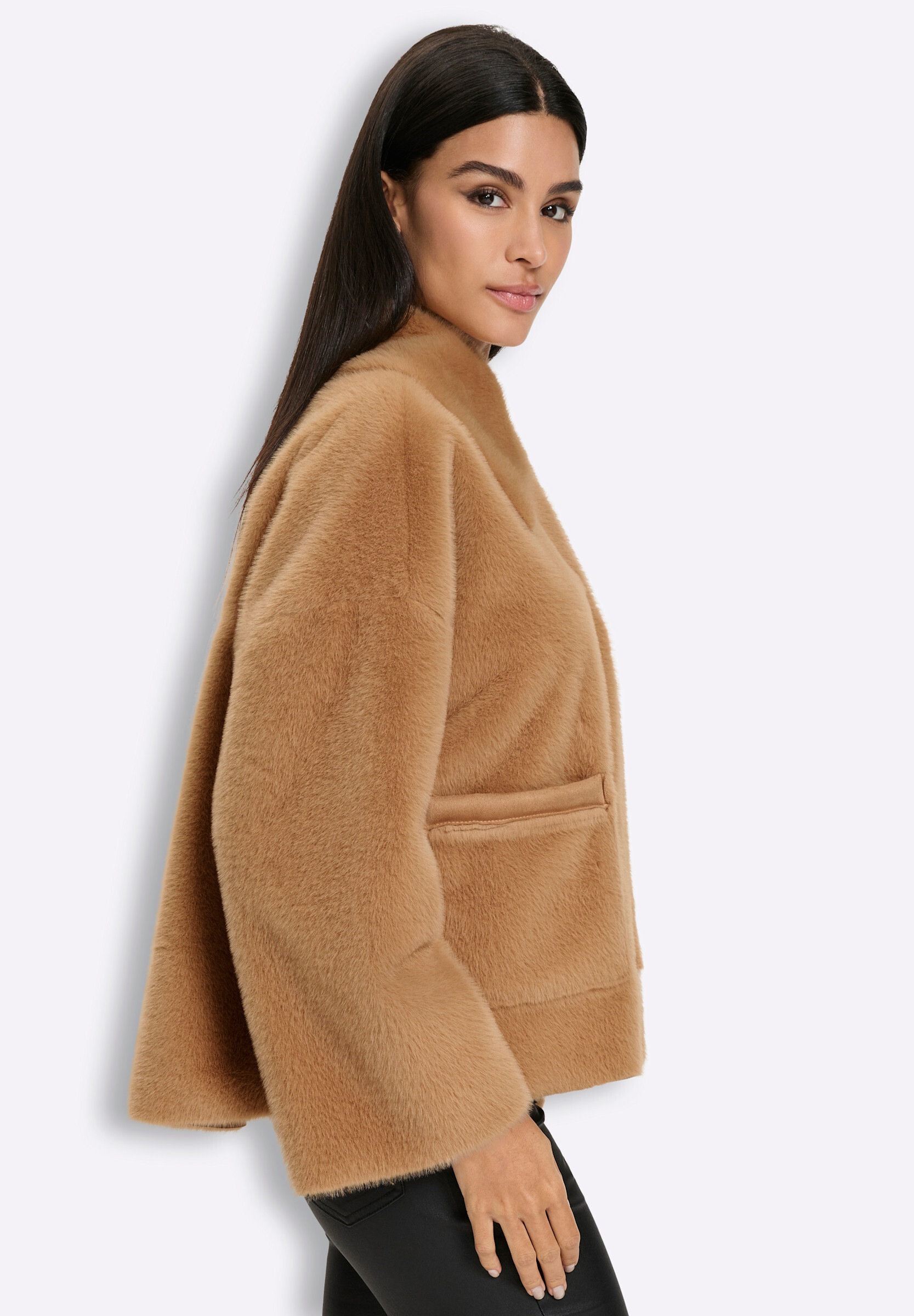 heine Kurzjacke »Fellimitat-Jacke Fellimitatjacke« ohne Kapuze