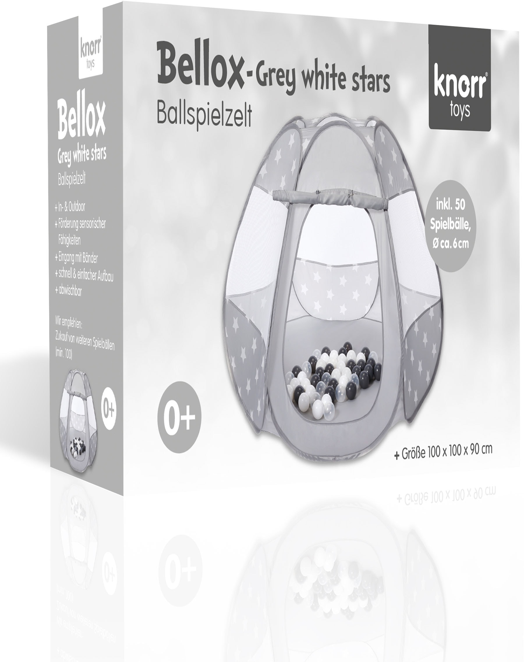 Knorrtoys® Bällebad »Bellox, Grey White Stars«, mit 50 Bällen