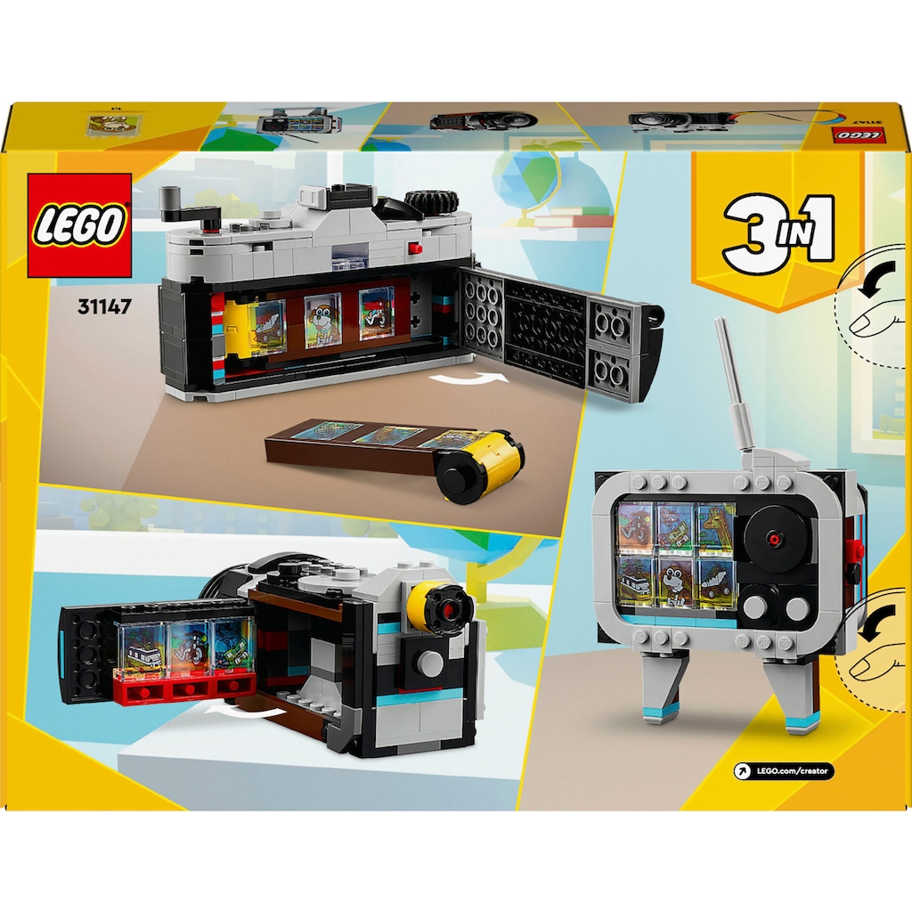 LEGO® Konstruktionsspielsteine »Retro Kamera (31147), LEGO Creator 3in1«, (261 St.), Made in Europe