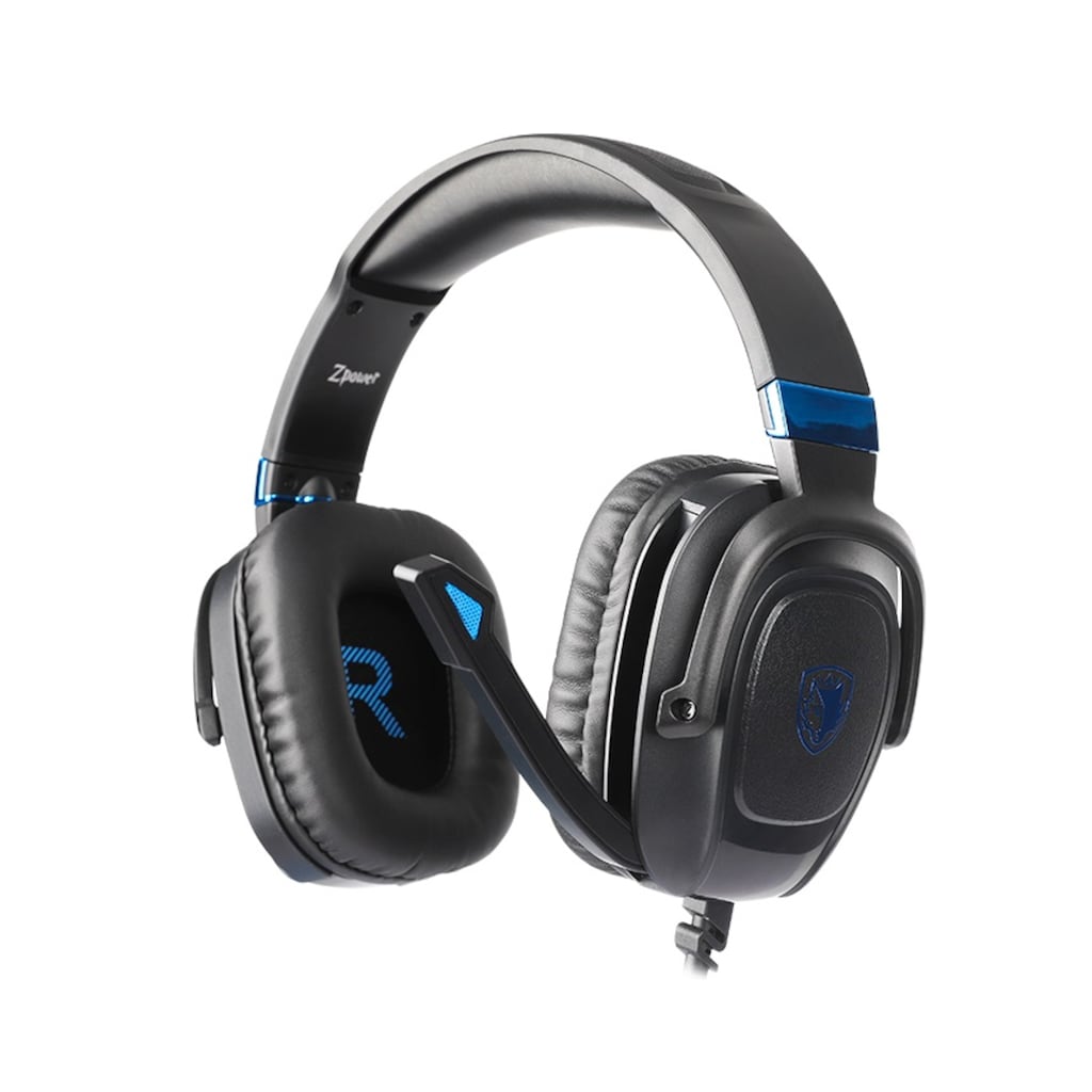 Sades Gaming-Headset »Zpower SA-732 Gaming Headset, schwarz/blau, USB, kabelgebunden«